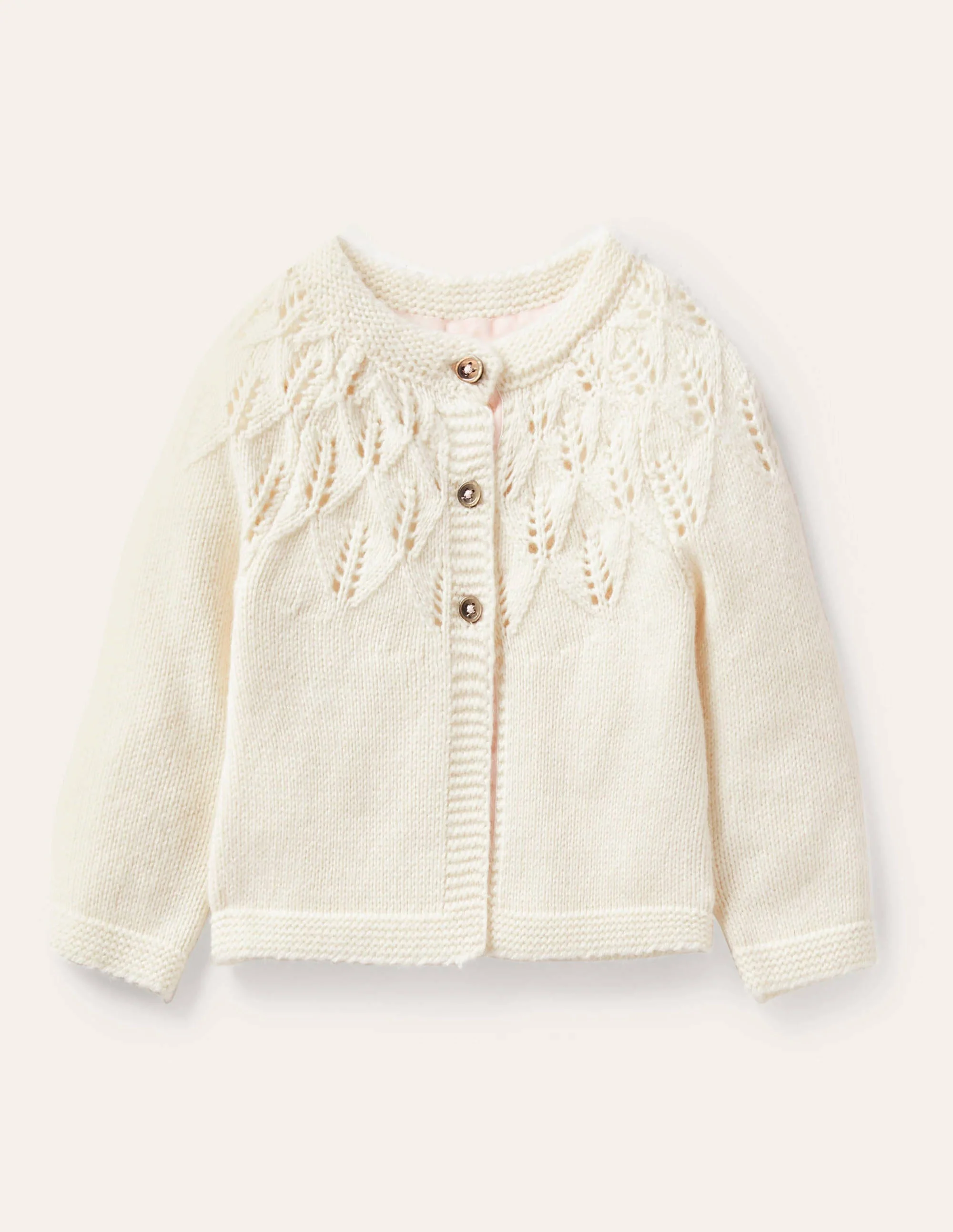Alltagstauglicher strukturierter Cardigan-Ecru Meliert
