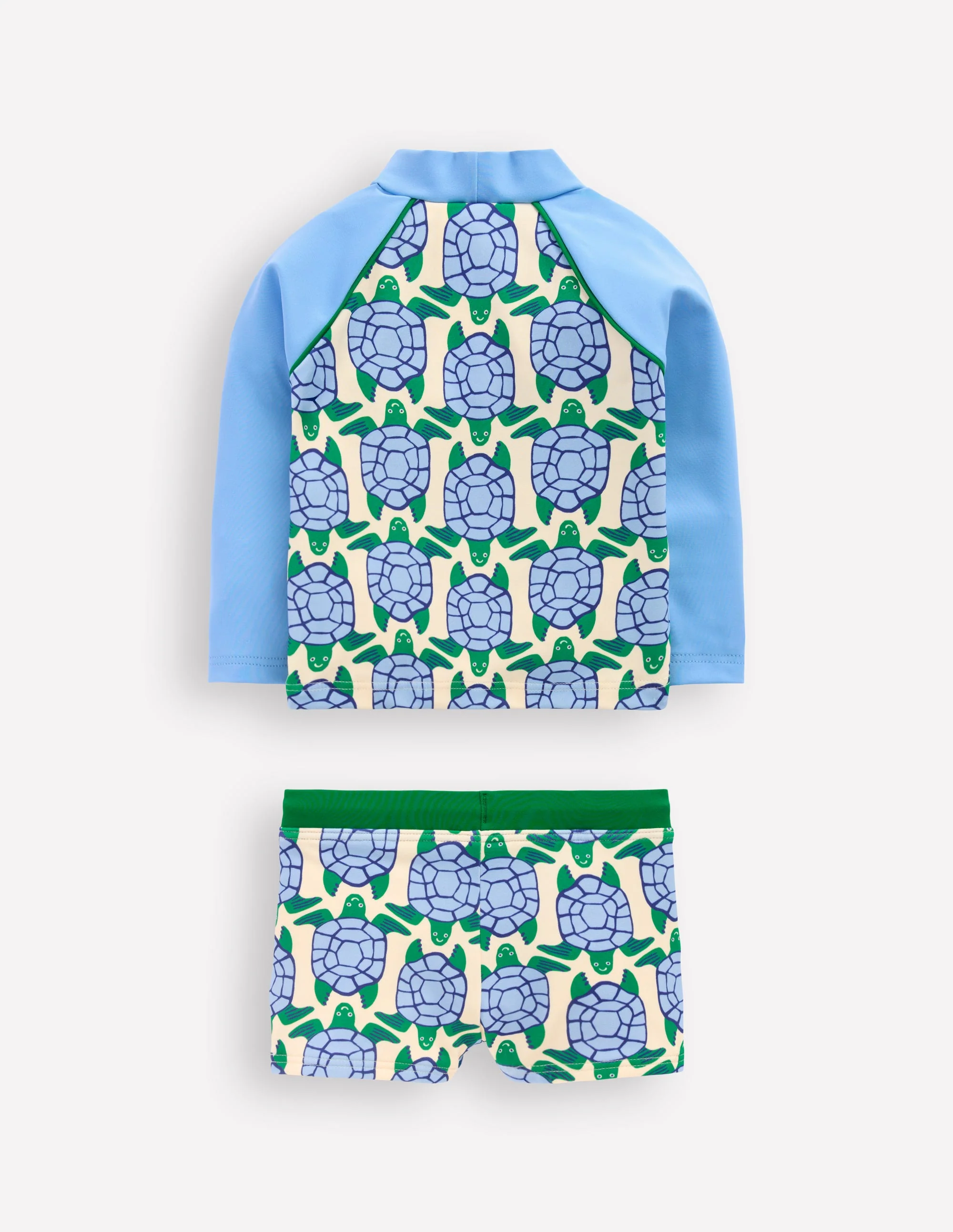 Badeshirt-Set-Blau Geo Schildkröten - Image 2