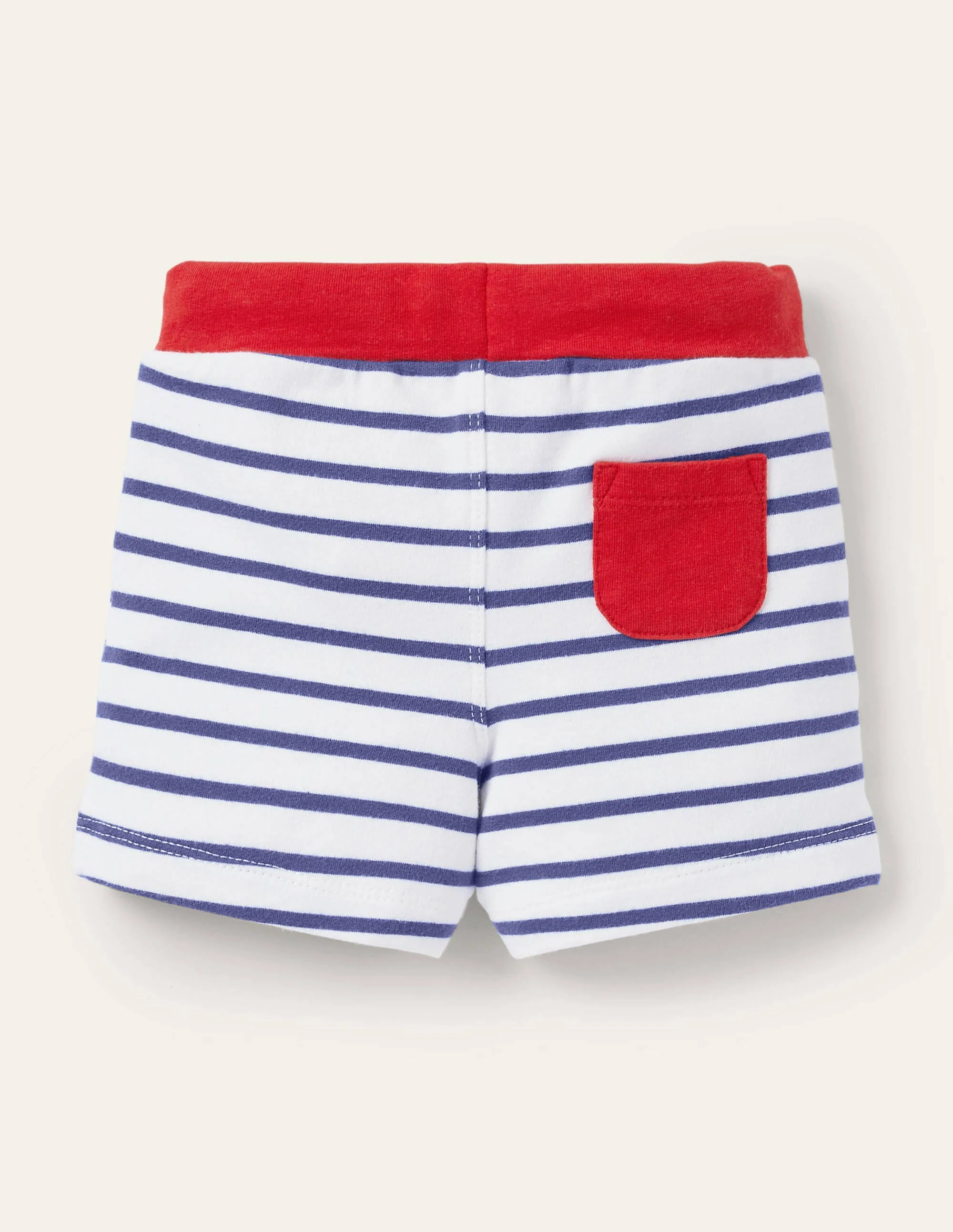 Basic-Jerseyshorts-Naturweiß/Segelblau - Image 2
