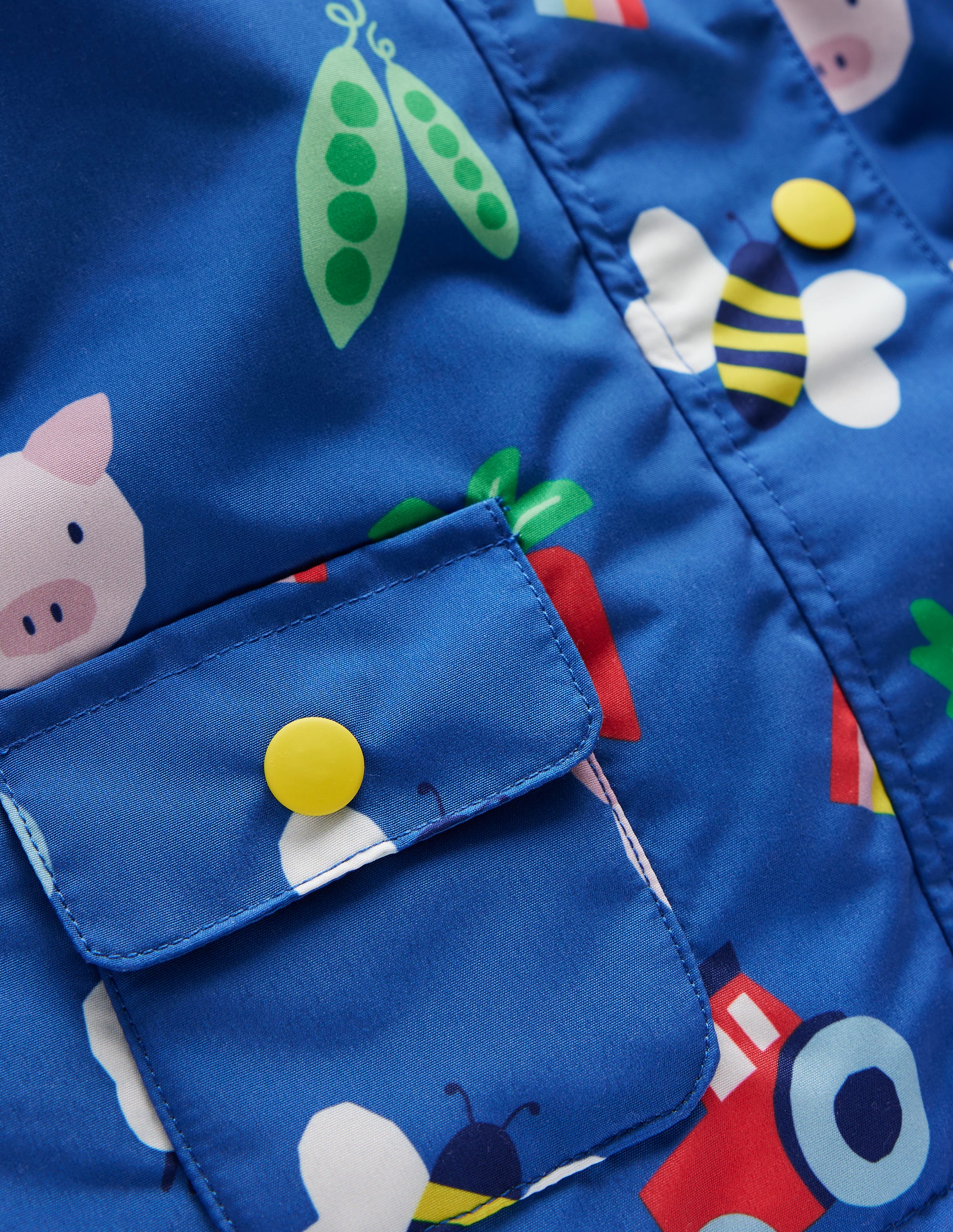Bedruckte Regenjacke-Blau Regenbogen Farm - Image 3
