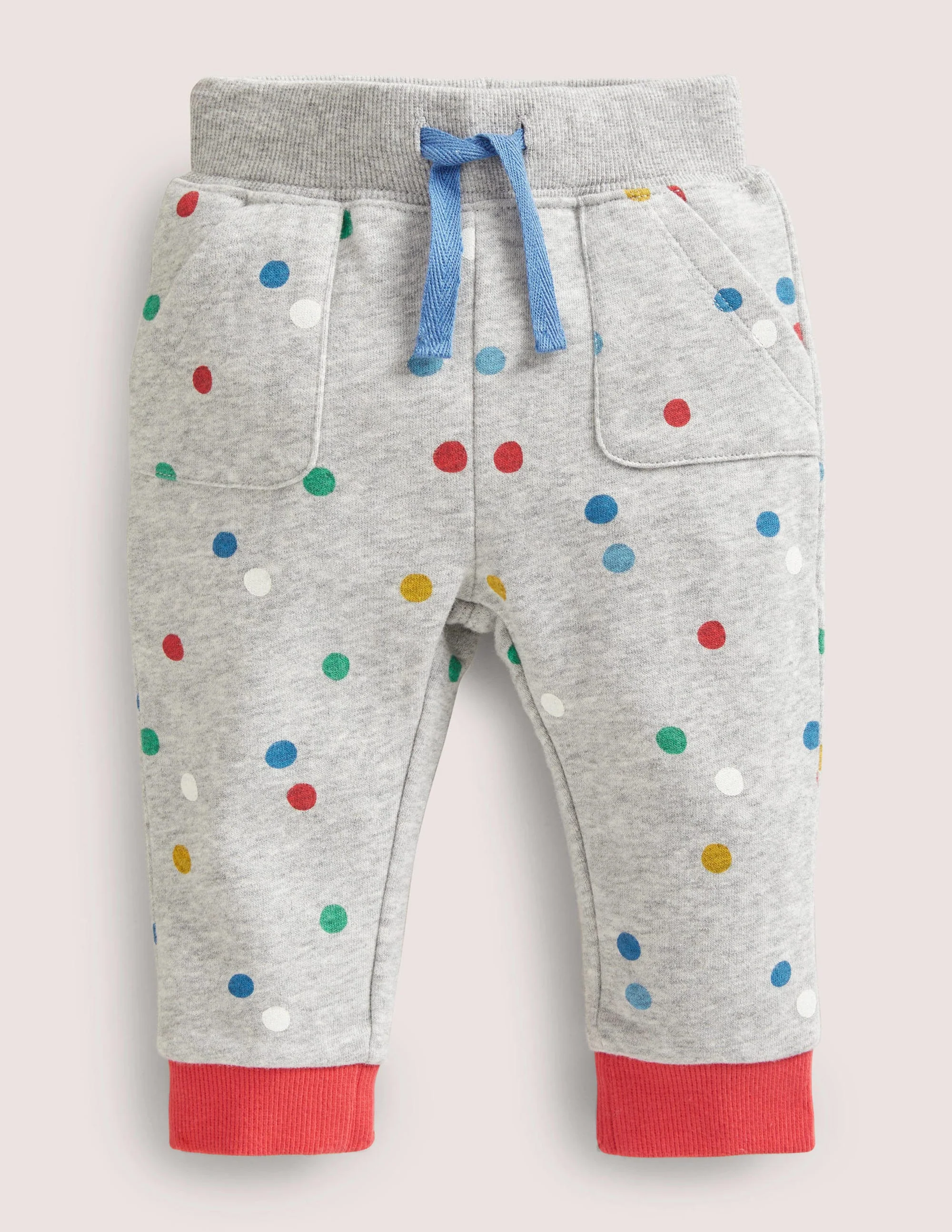 Bequeme Jerseyhose-Grau Meliert, Gemalte Tupfen