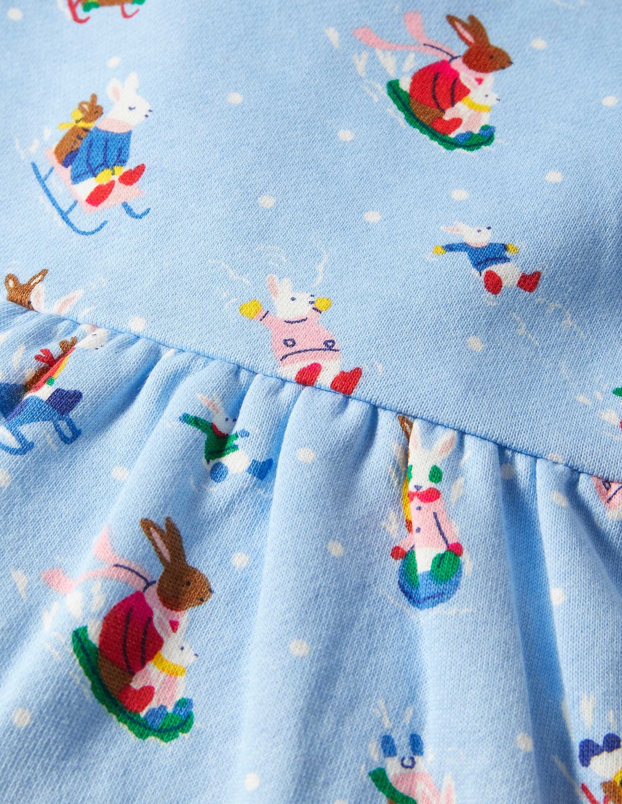 Bequemes Sweatshirt-Kleid-Winterhimmel, Schneehäschen - Image 3