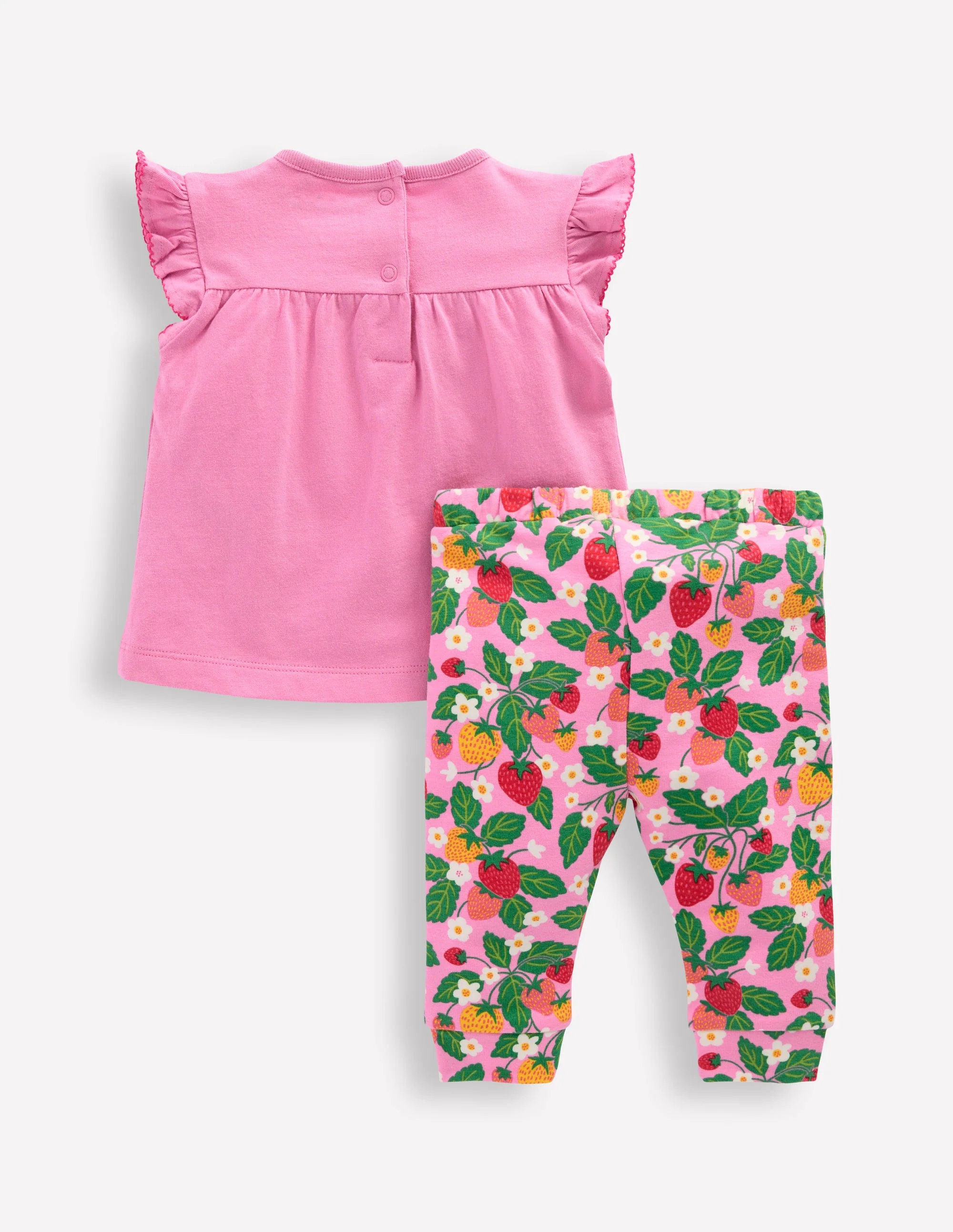 Besticktes Jersey-Set-Vintage-Mauve Erdbeeren - Image 2