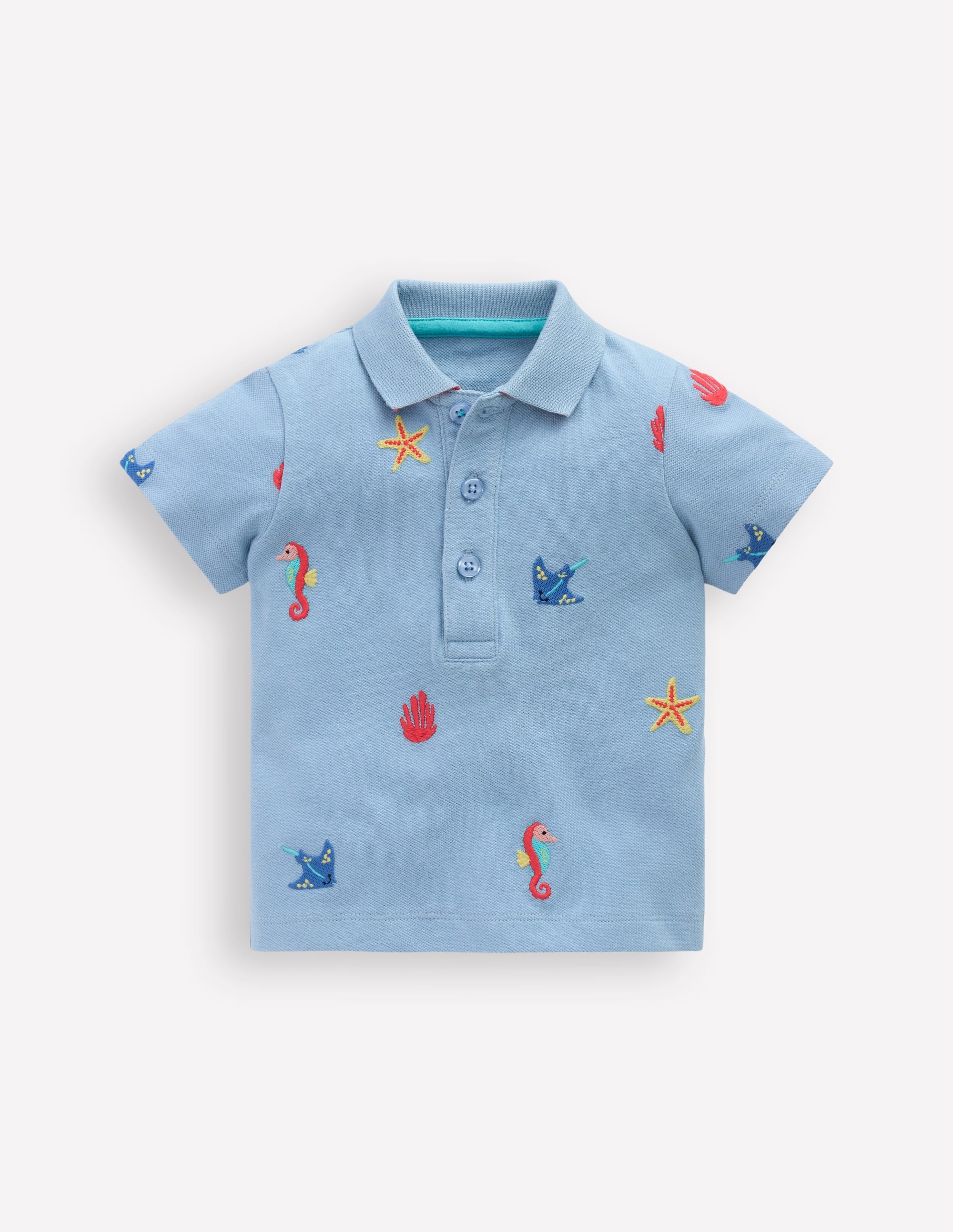 Besticktes Polohemd-Multi Spring Meadow