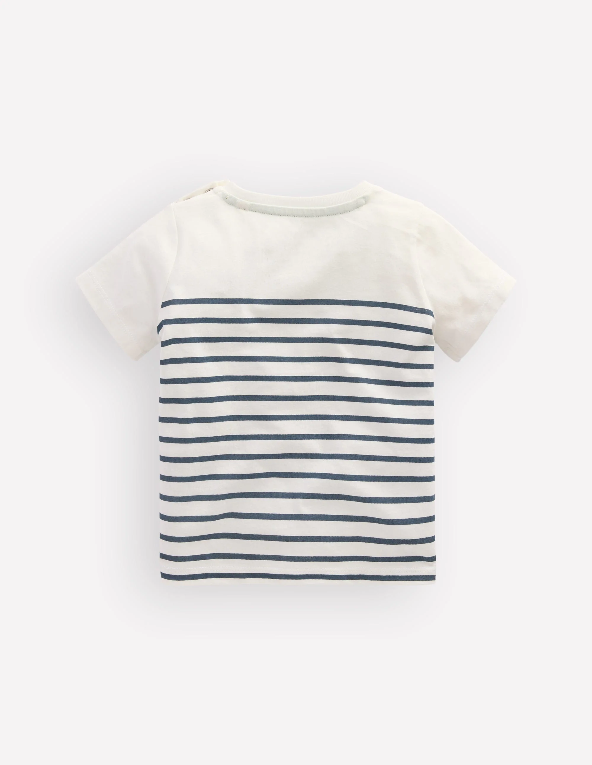 Besticktes T-Shirt für Jungen-Blau Streifen Chamäleon - Image 2