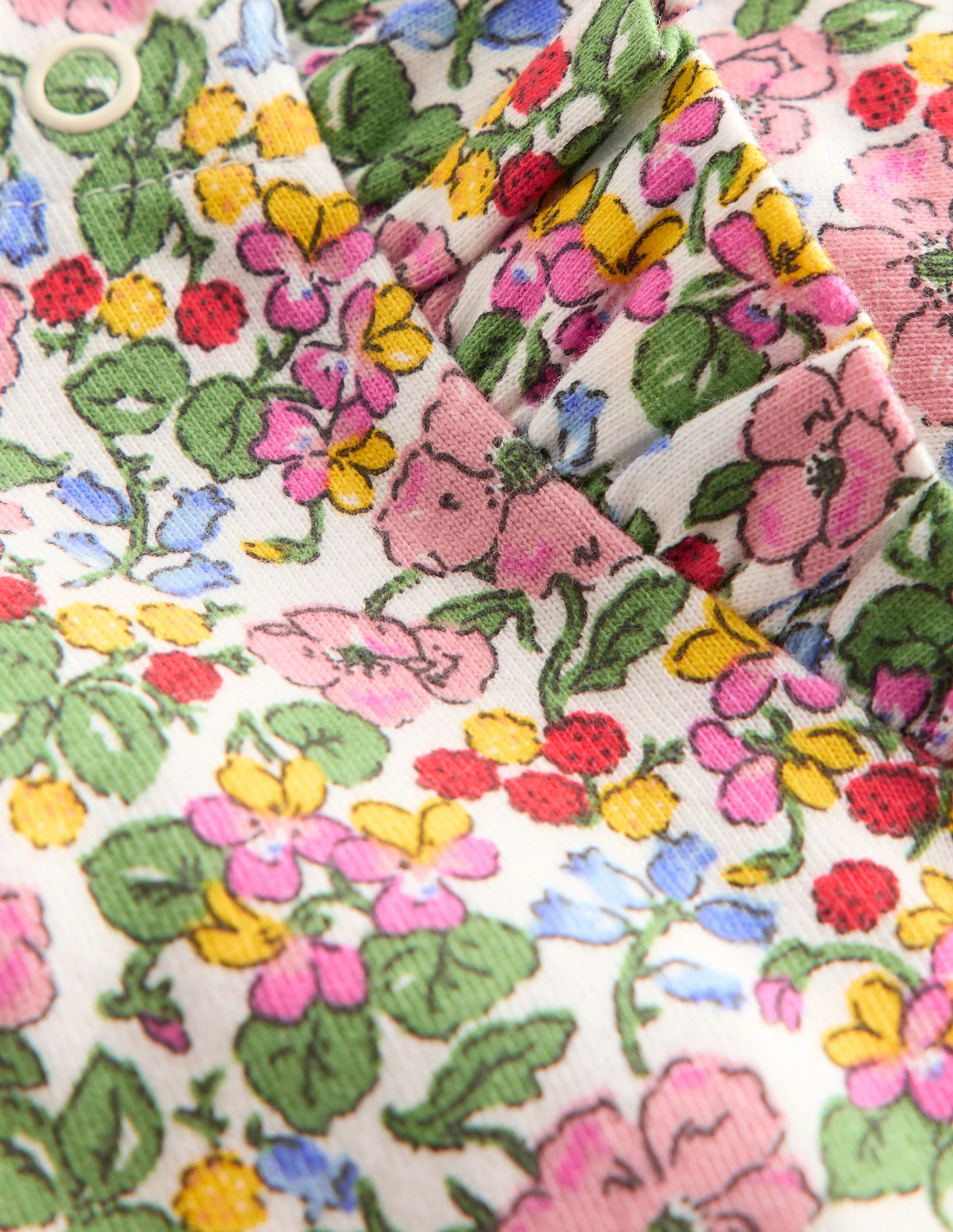 Body mit Rüschen an den Schultern-Weiches Naturweiß Beere Blumenmuster - Image 3