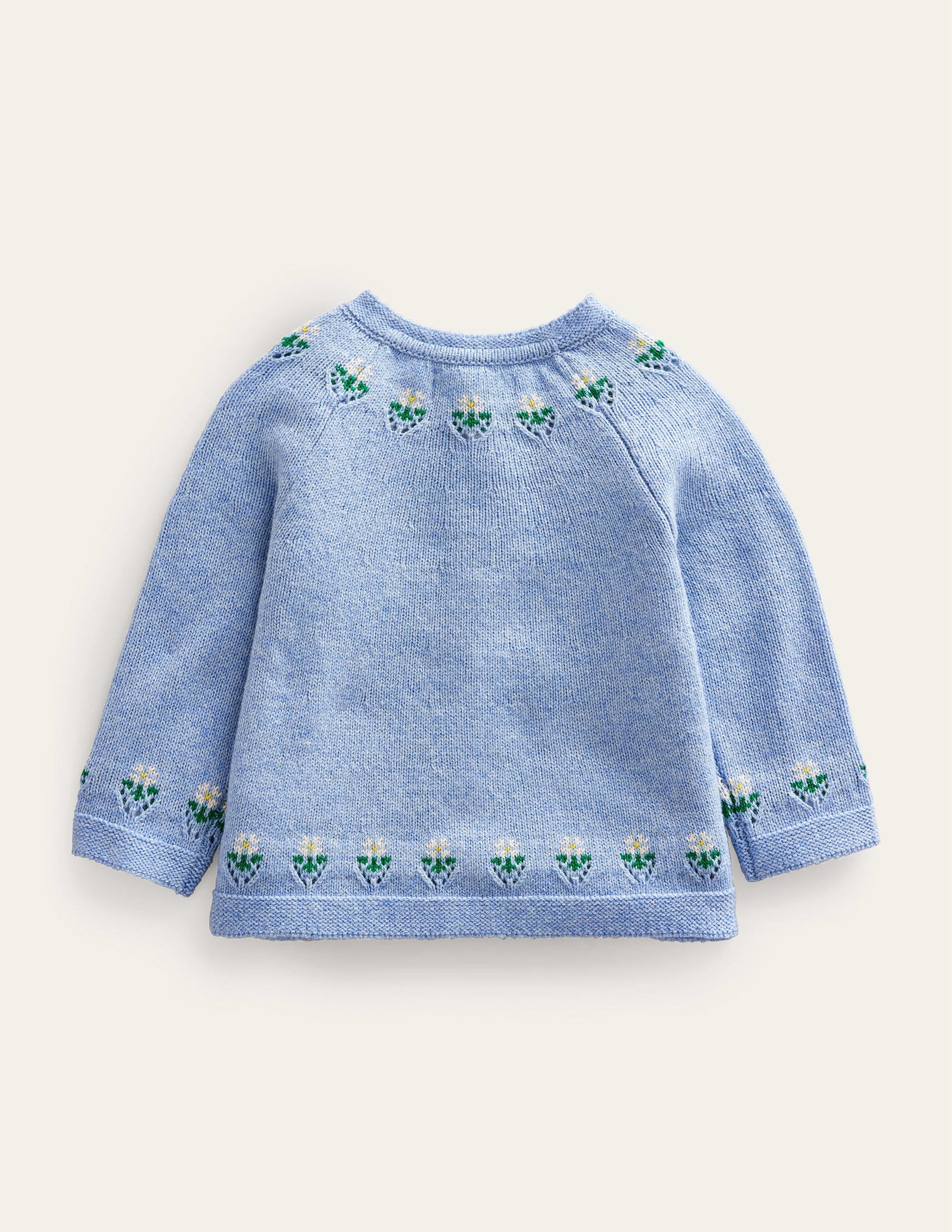 Cardigan mit Blumenstickerei-Vergissmeinnichtblau - Image 2