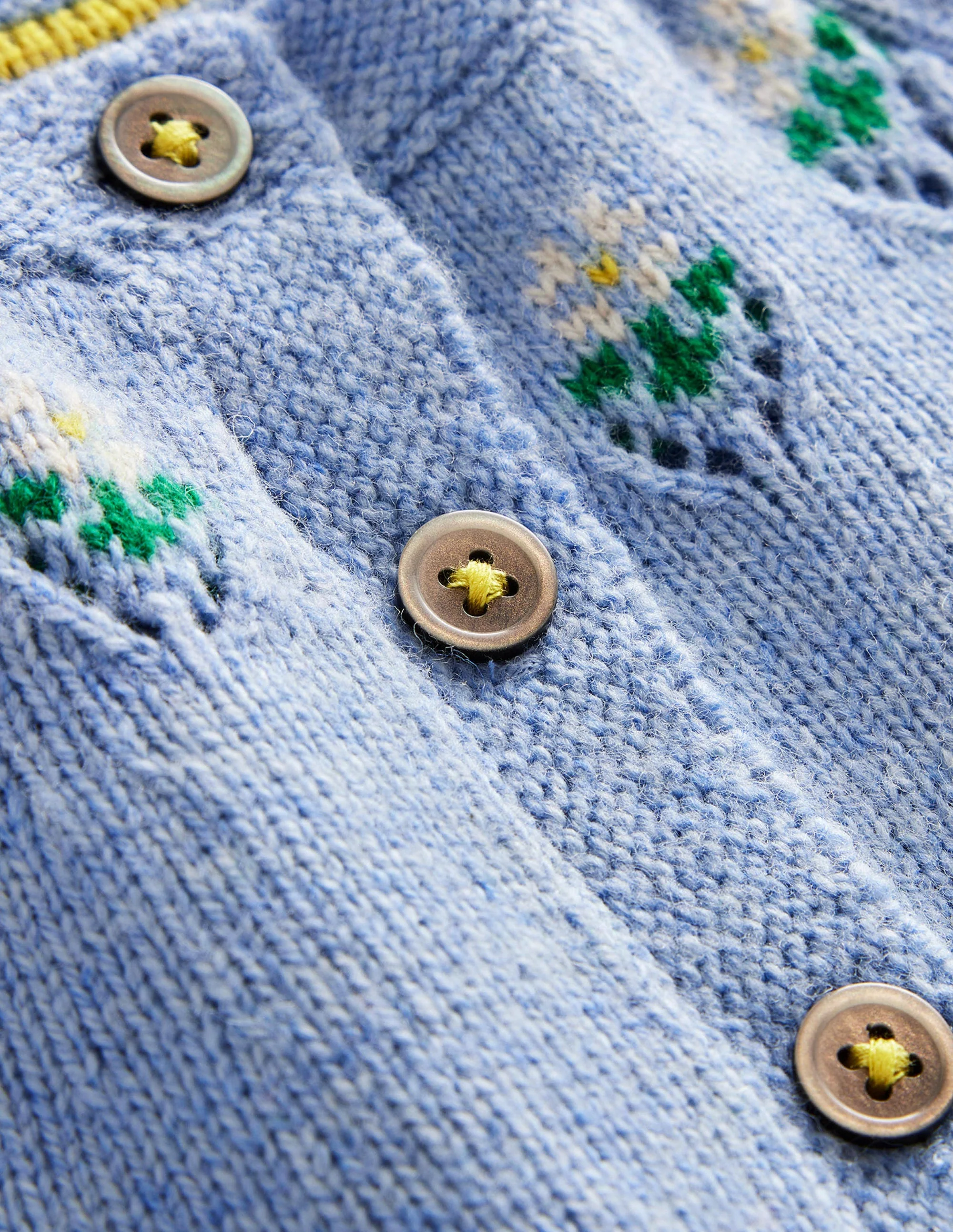 Cardigan mit Blumenstickerei-Vergissmeinnichtblau - Image 3