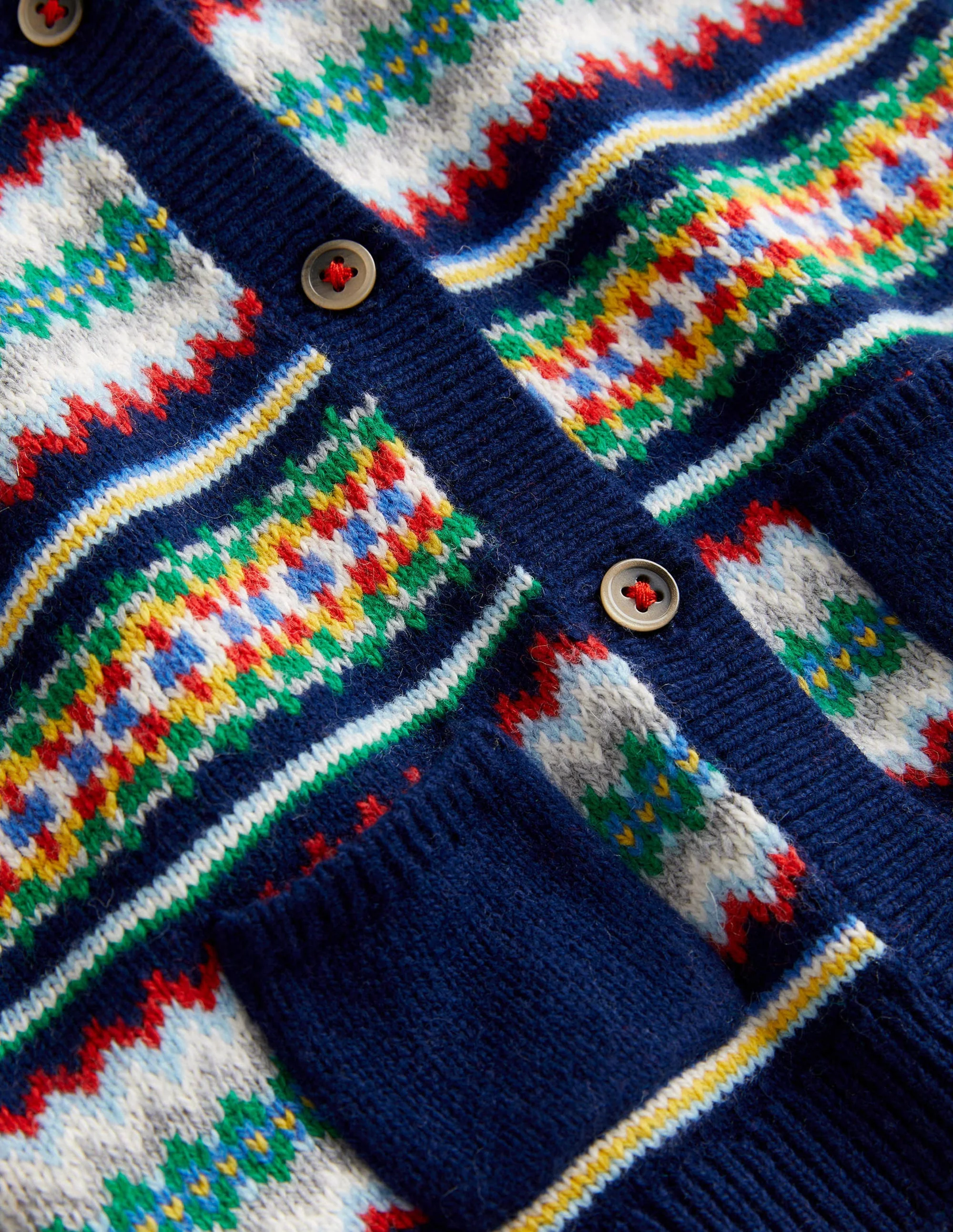 Cardigan mit durchgehendem Fair-Isle-Muster-Segelblau, Buntes Fair-Isle-Muster - Image 3