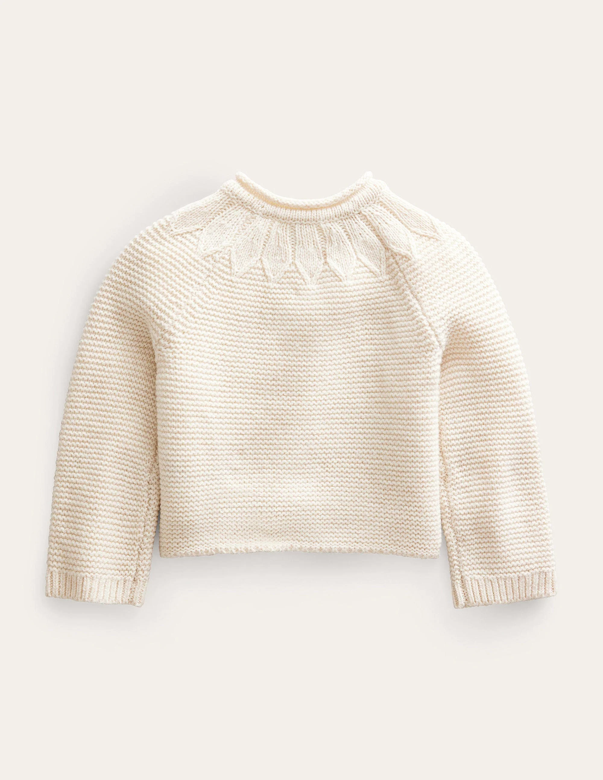 Cardigan mit Pointelle-Passe-Naturweiß - Image 2