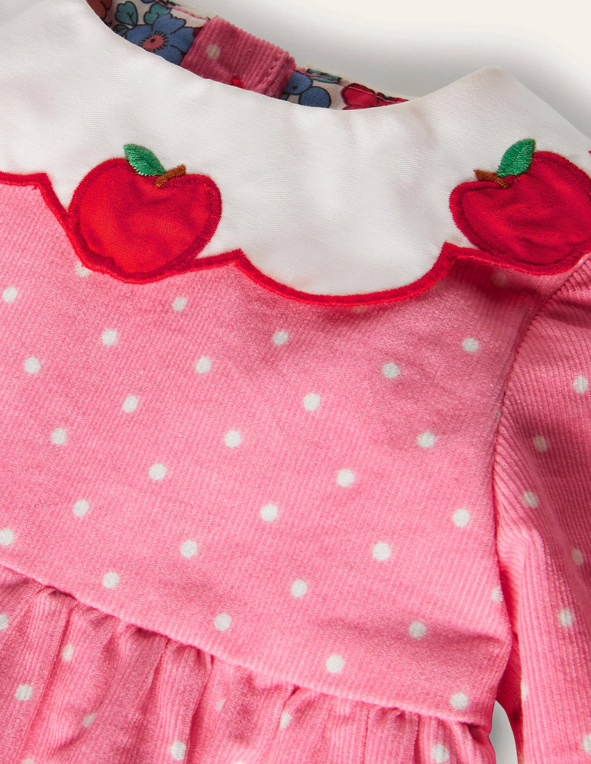 Cord-Kleid mit Apfel-Kragen-Kirschblütenrosa, Pünktchen - Image 3