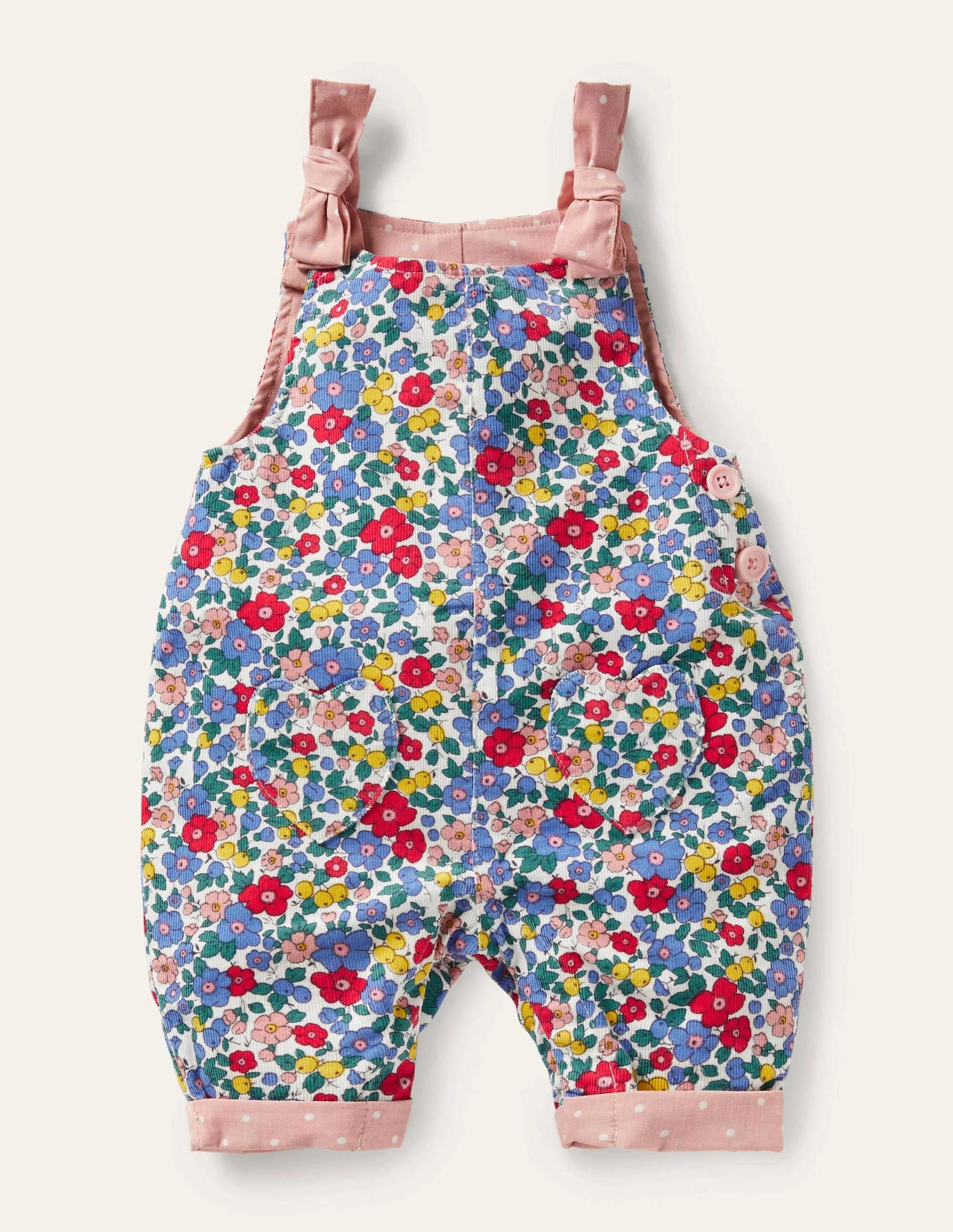 Cord-Latzhose-Bunt/Himmelblau, Apfelblüte