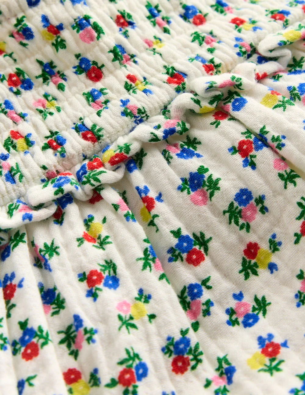 Doppeltuch-Kleid-Sanftes Naturweiß Blümchen - Image 3