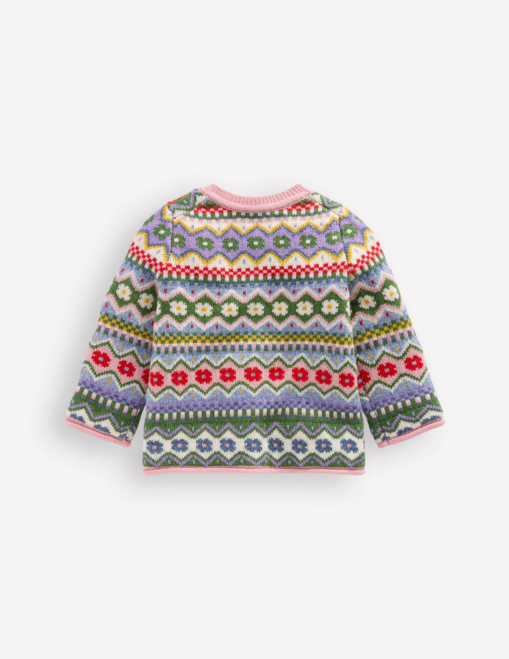 Edie Fair-Isle-Strickjacke-Bunt Blumenmuster Fair-Isle - Image 2