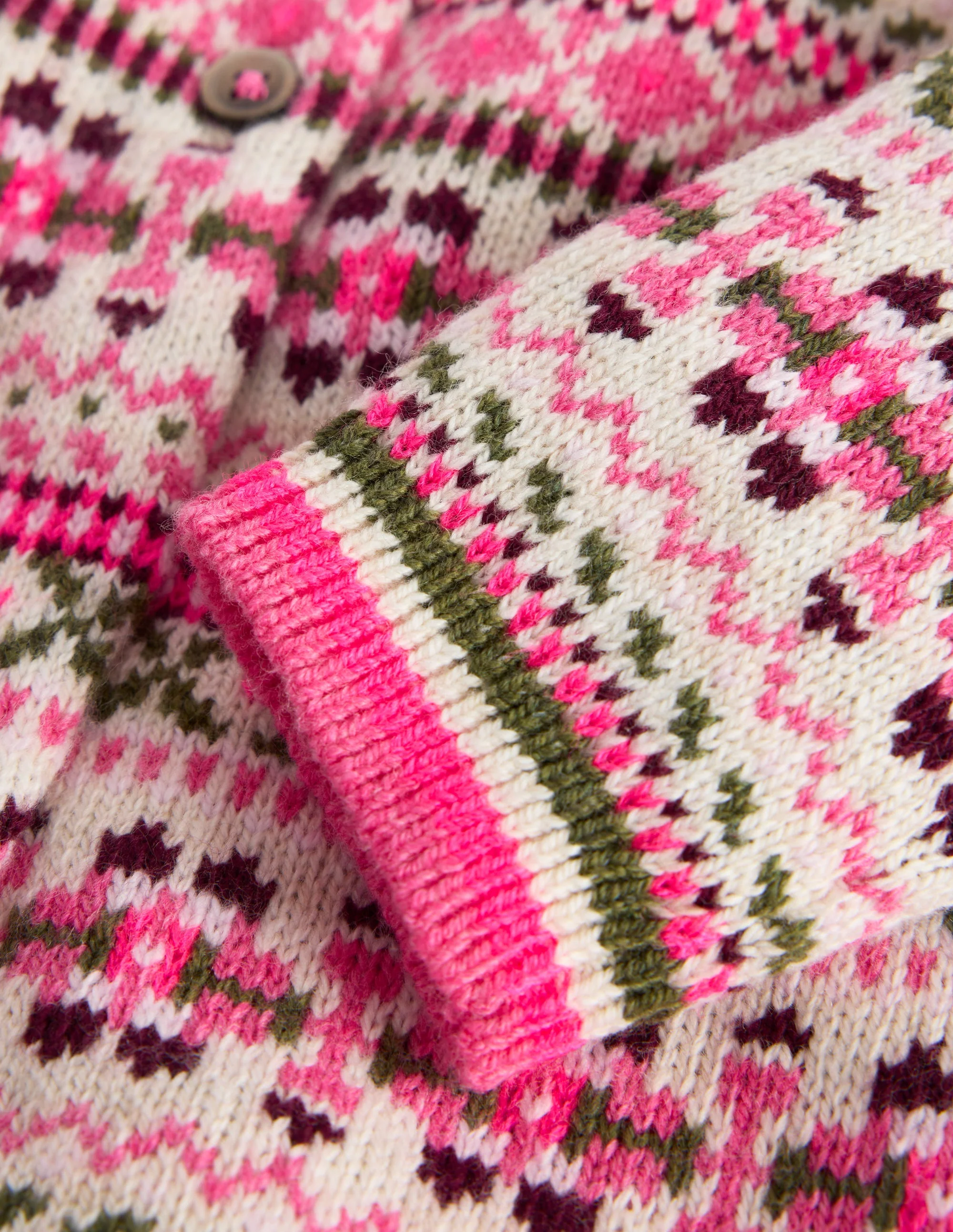 Edie Fair-Isle-Strickjacke-Haferbeige Klassisch Fair Isle - Image 3