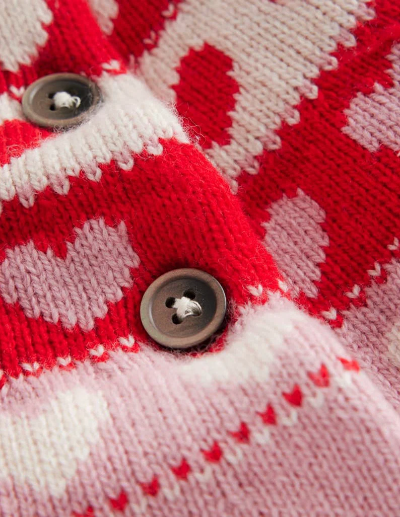 Edie Fair-Isle-Strickjacke-Mandelrosa Herzen - Image 6