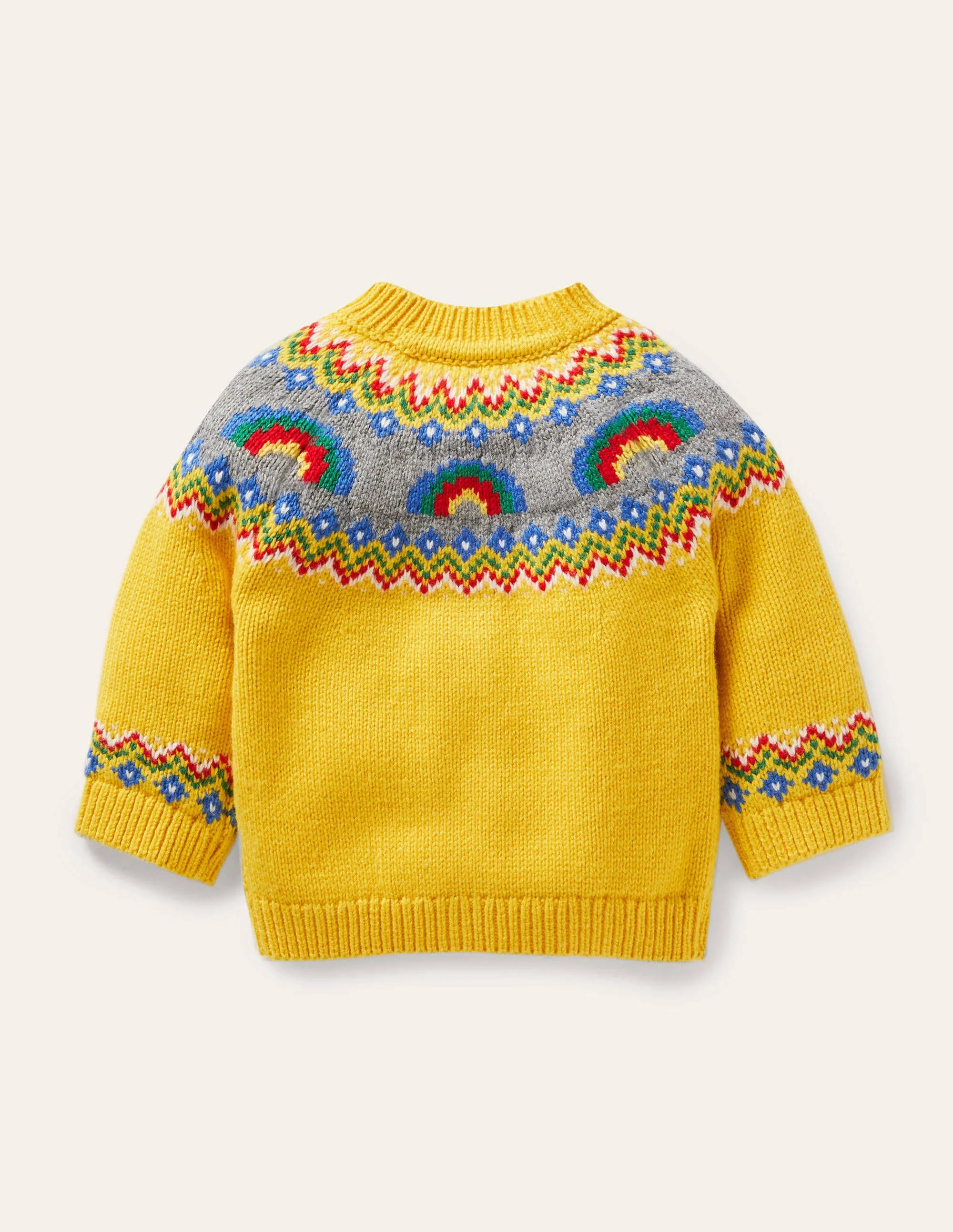 Fair-Isle-Cardigan-Honiggelb, Regenbogen - Image 2