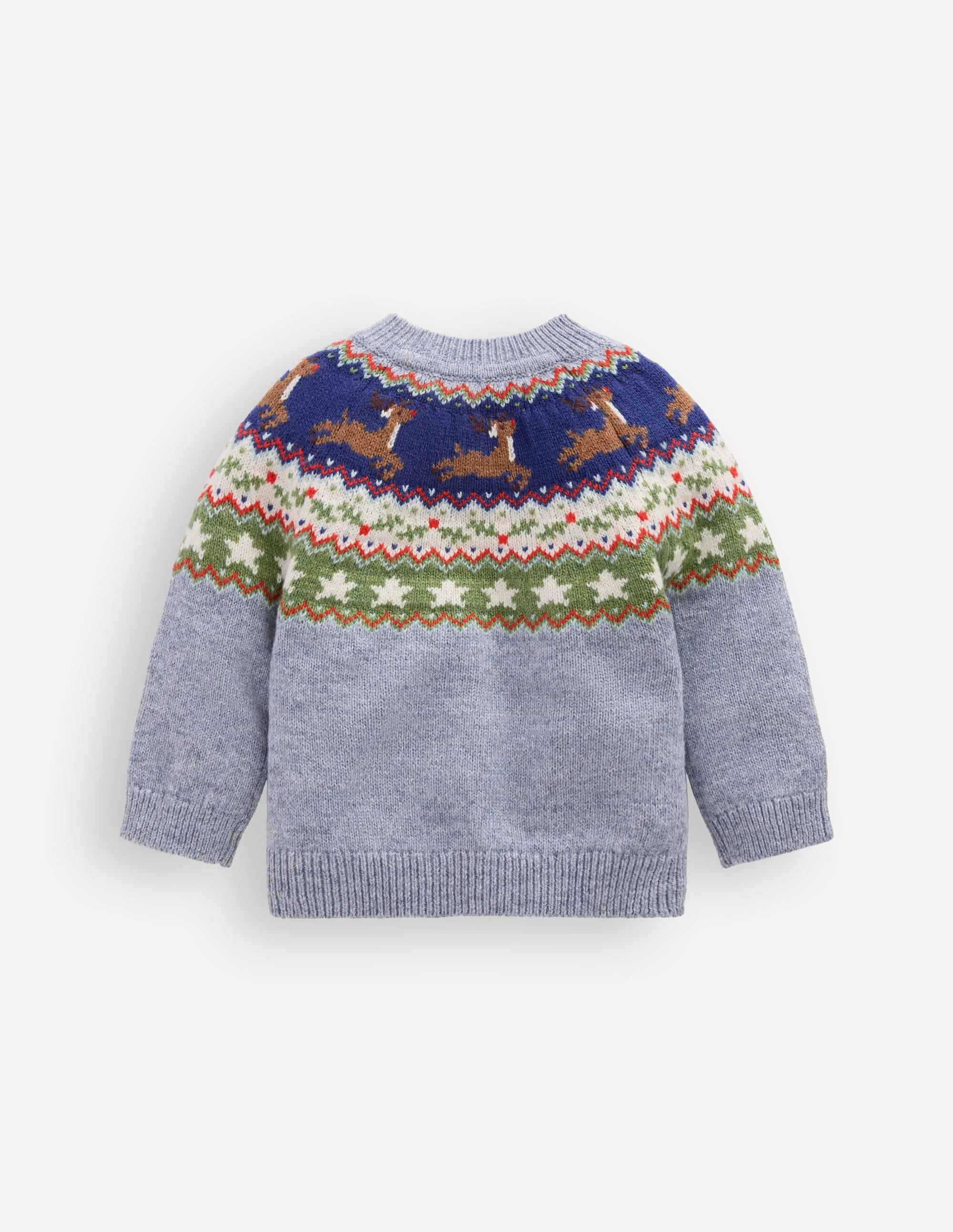 Fair-Isle-Pullover-Blau Festliches Rentier - Image 2