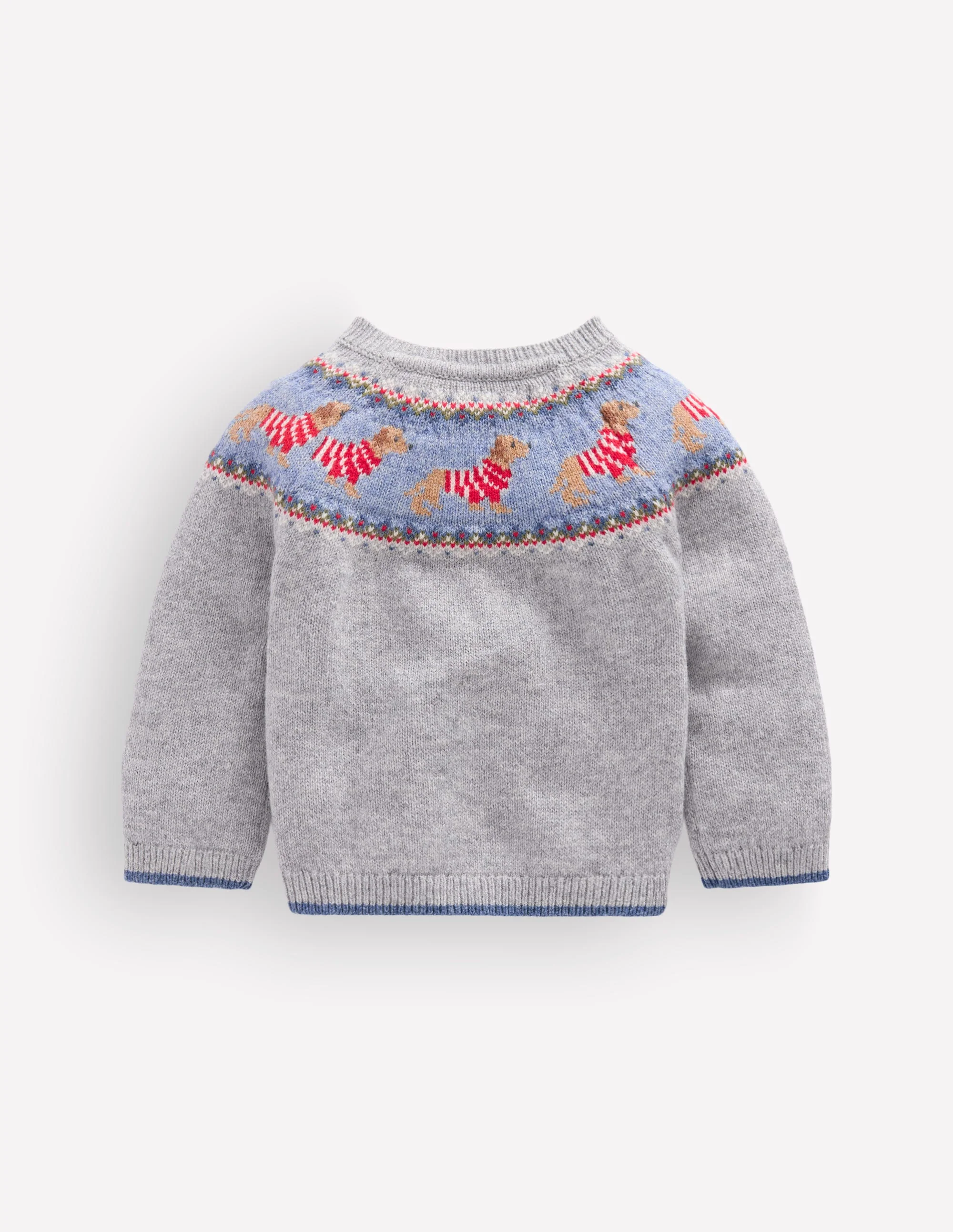 Fair-Isle-Pullover-Grau Meliert Welpe - Image 2