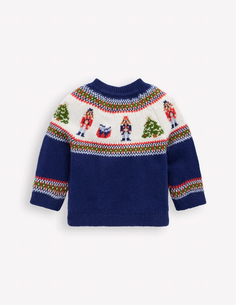 Fair-Isle-Pullover-Schuluniform-Marineblau Nussknacker - Image 2