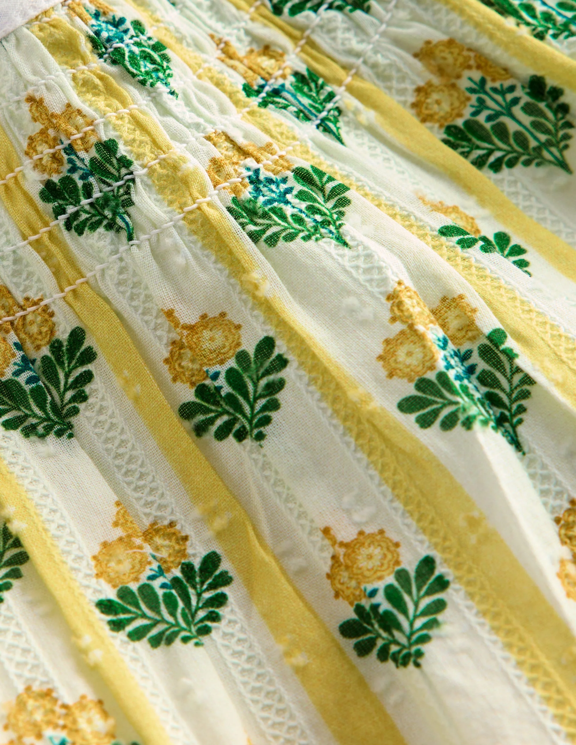 Fließendes, gerafftes Kleid-Gelb Blütenstängel - Image 4