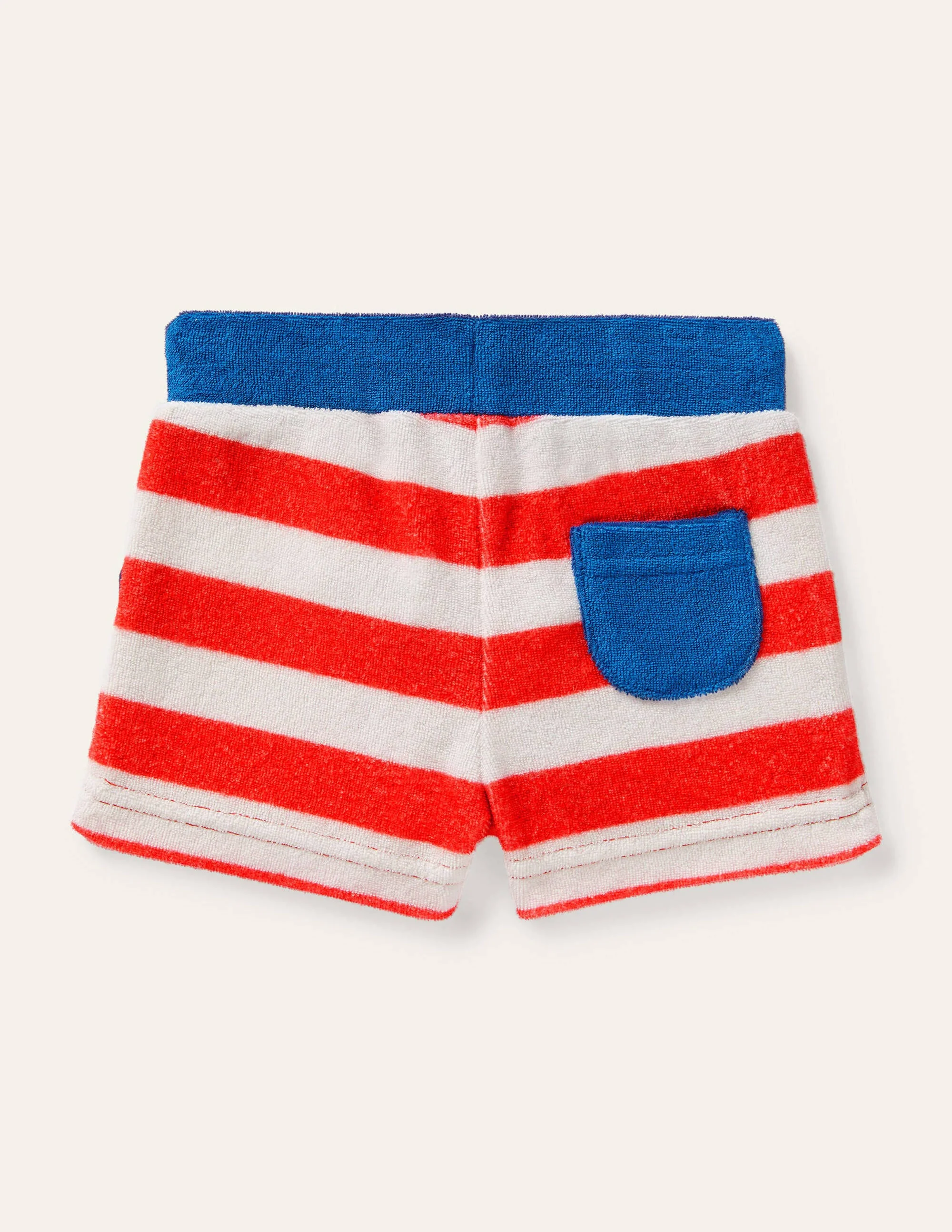 Frottee-Shorts-Naturweiß/Feuerwerkskörperrot - Image 2