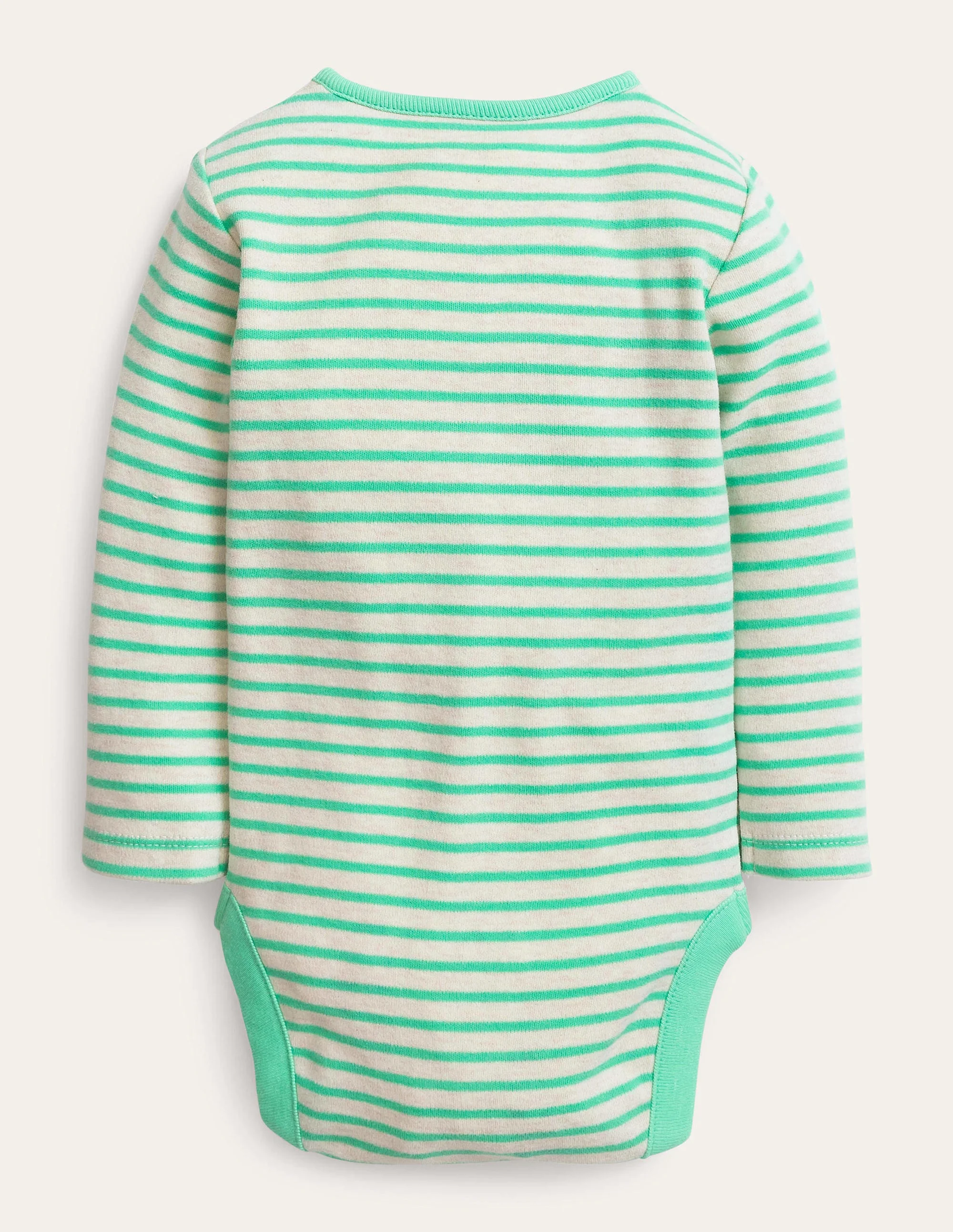 Gemütlicher Henley-Body-Hellbeige/Ozeangrün - Image 2