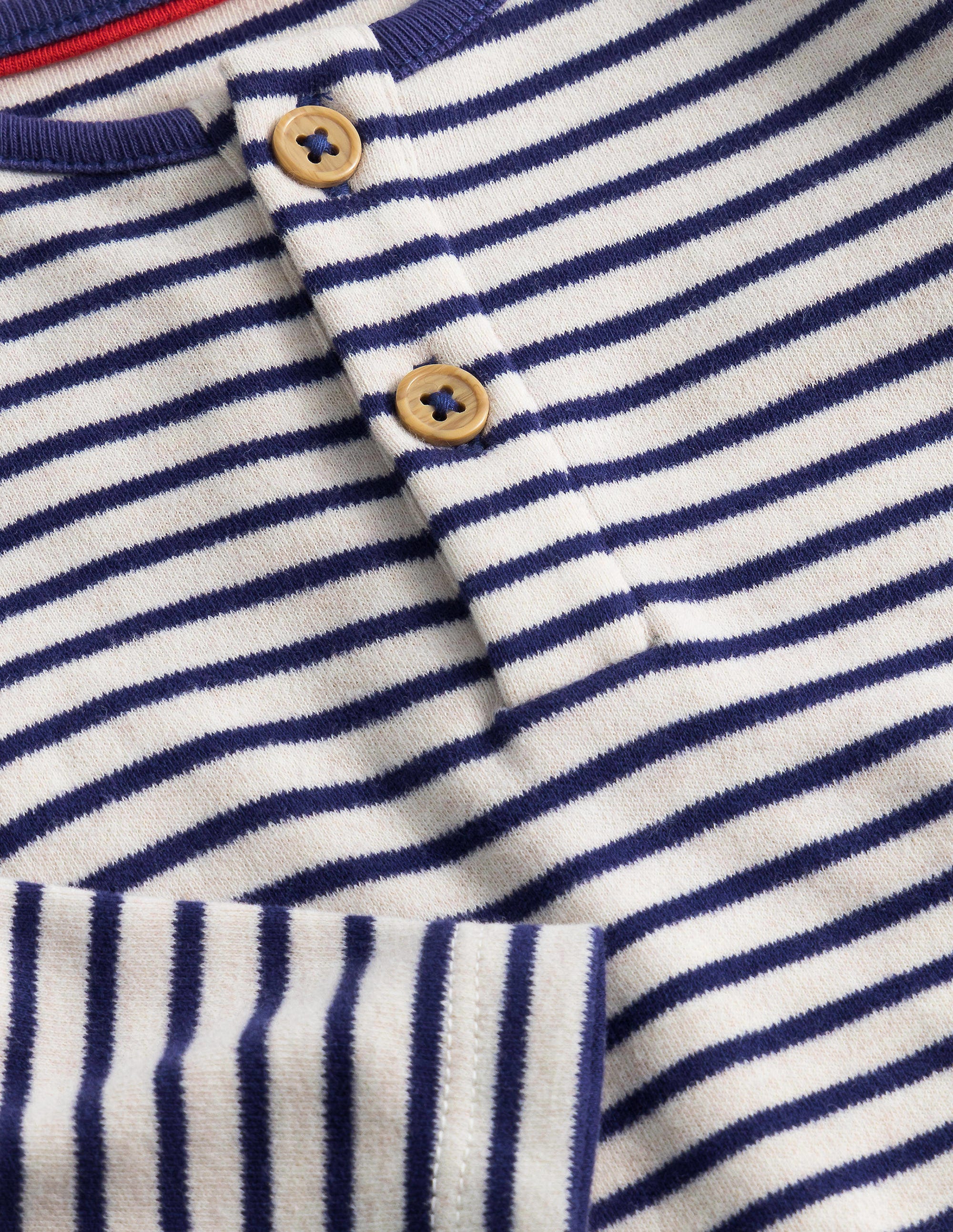 Gemütlicher Henley-Body-Hellbeige/Segelblau - Image 3
