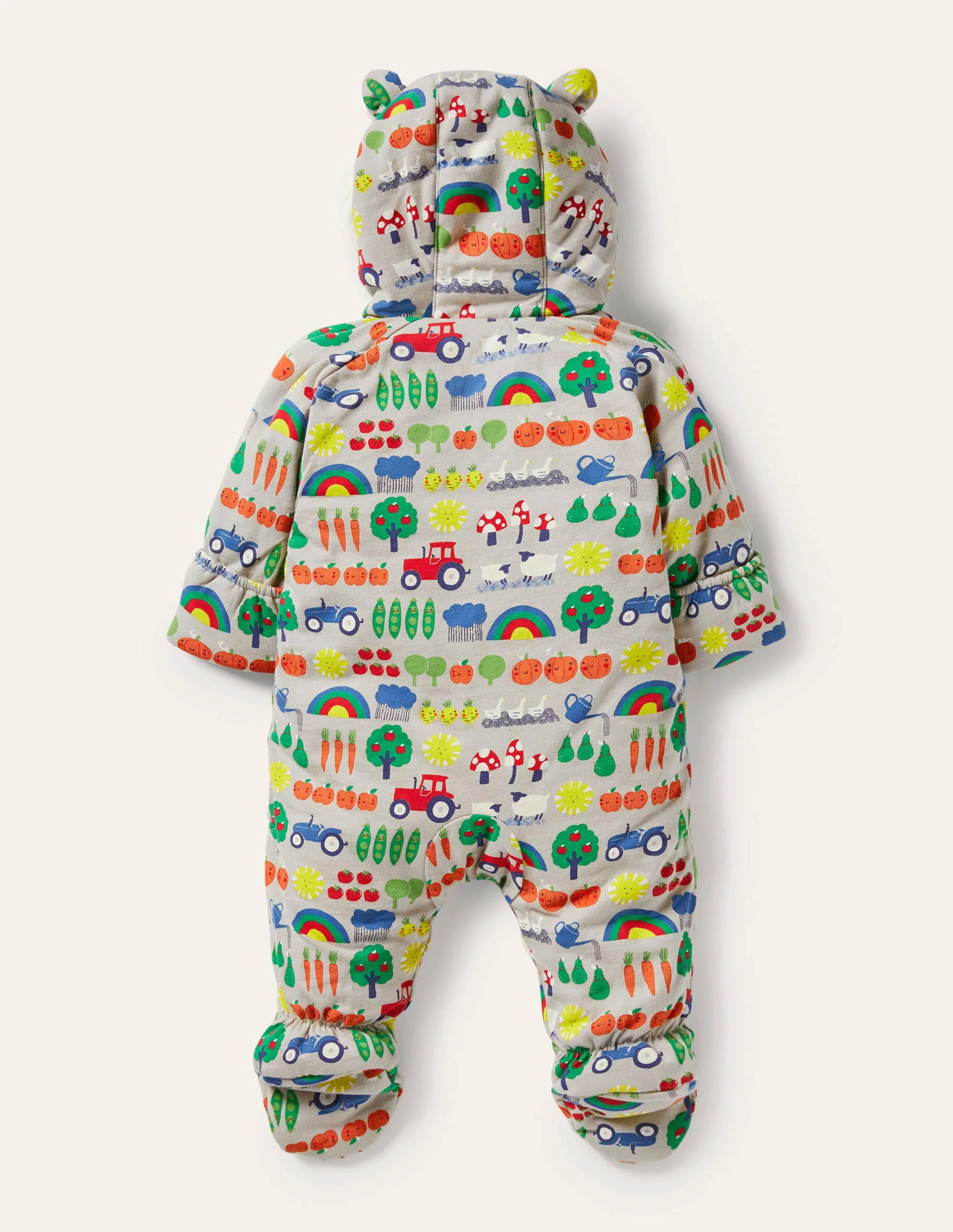 Gemütlicher Kinderwagenanzug mit Bauernhofmotiv-Schiefergrau, Bauernhof/Regenbogen - Image 2