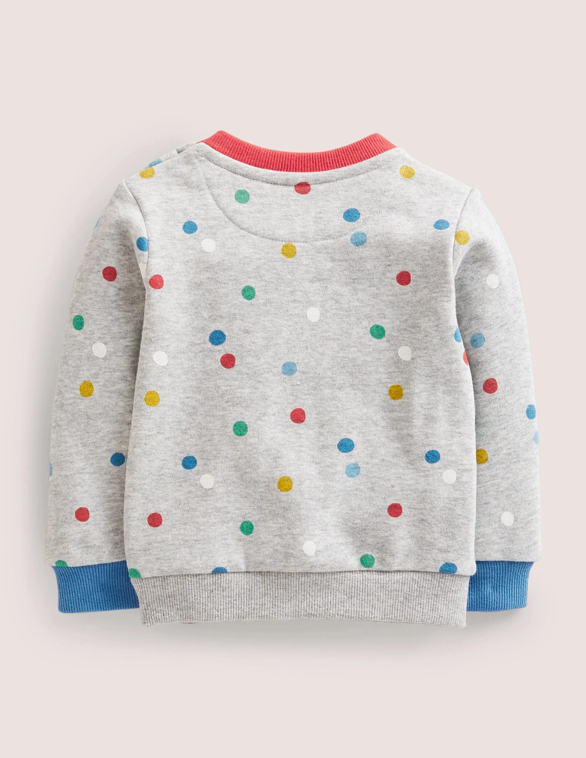Gemütliches Sweatshirt-Grau Meliert, Gemalte Tupfen - Image 2
