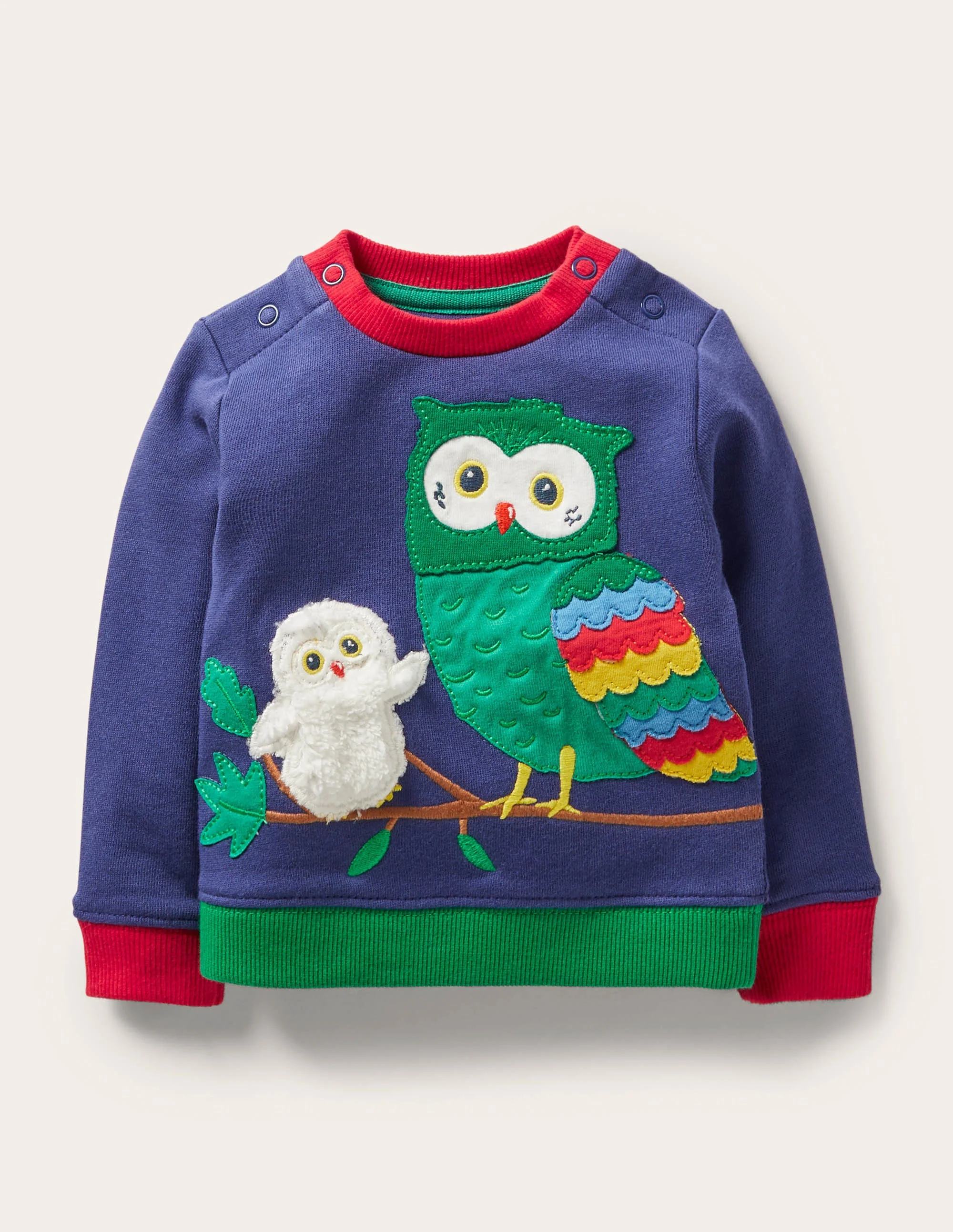 Gemütliches Sweatshirt-Segelblau, Eulen