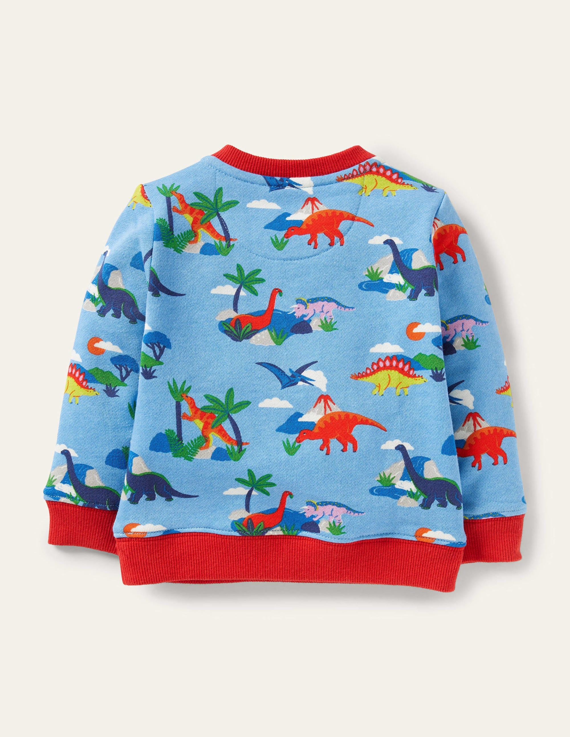 Gemütliches Sweatshirt-Surfbrett-Blau, Dinoszene - Image 2