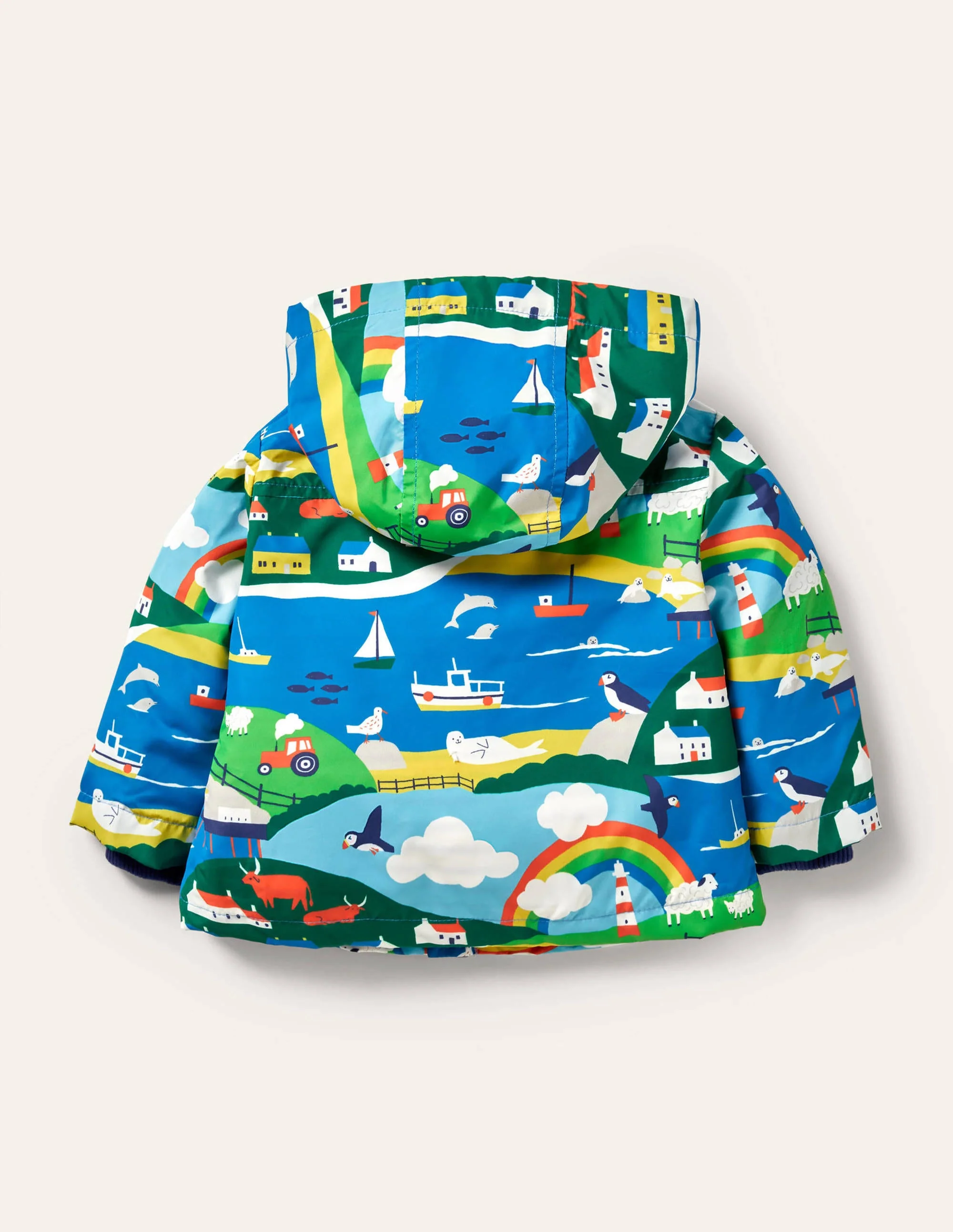 Gemusterte 3-in-1-Jacke-Bunt, Küstenszene - Image 2