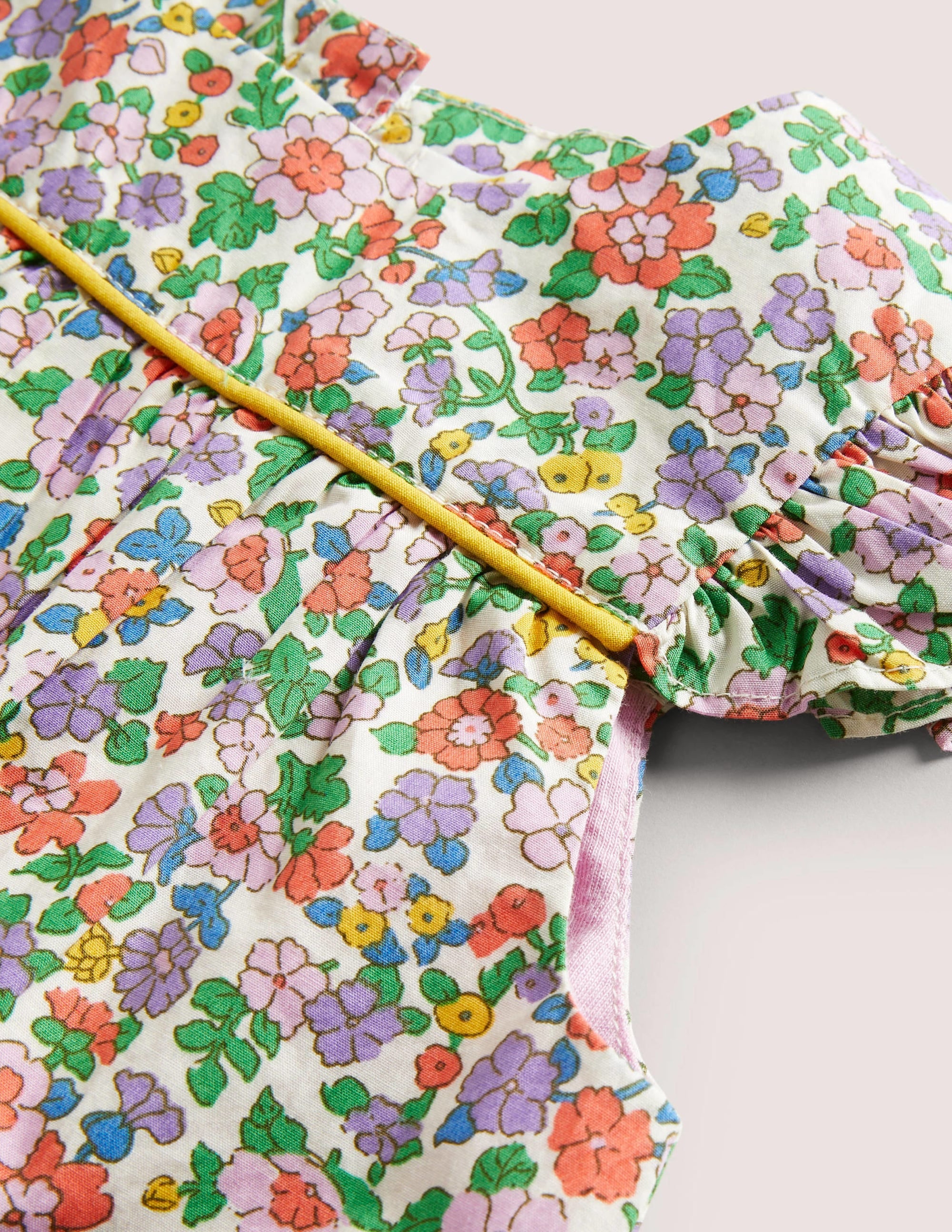 Gemusterter Strampler mit Rüschen-Asternviolett, Blumenmuster - Image 3