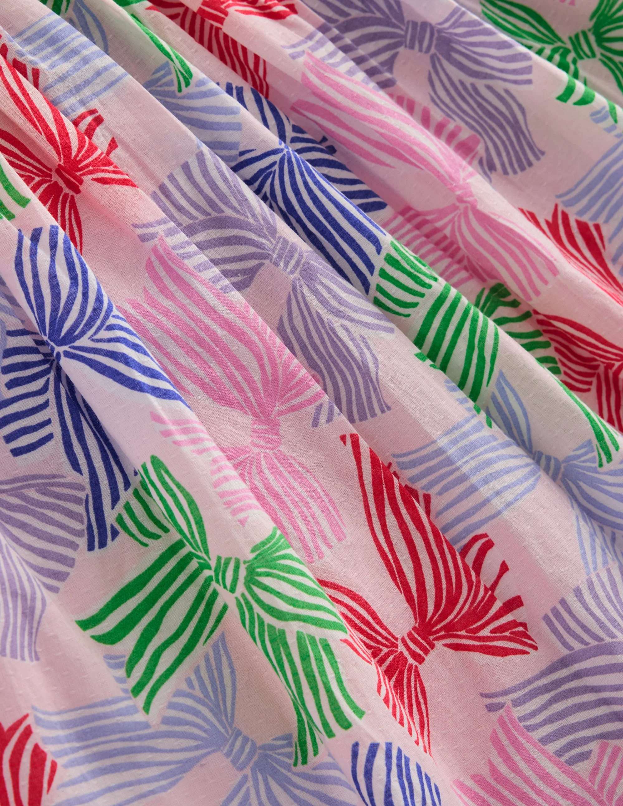 Gerafftes, gewebtes Kleid-Französisches Rosa Schleifen - Image 3