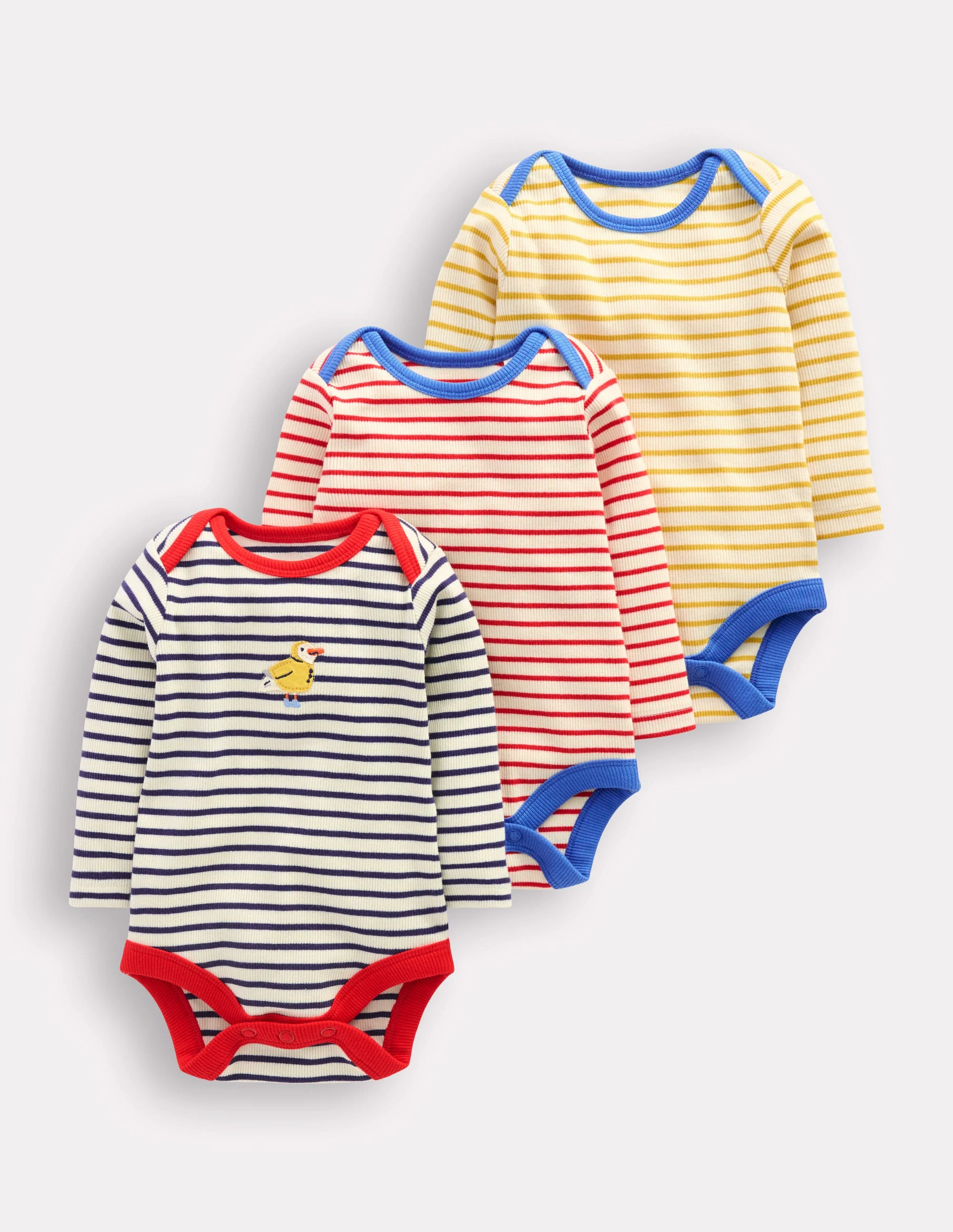 Gerippte Bodys im 2er-Pack-Steuerbordblau Streifen