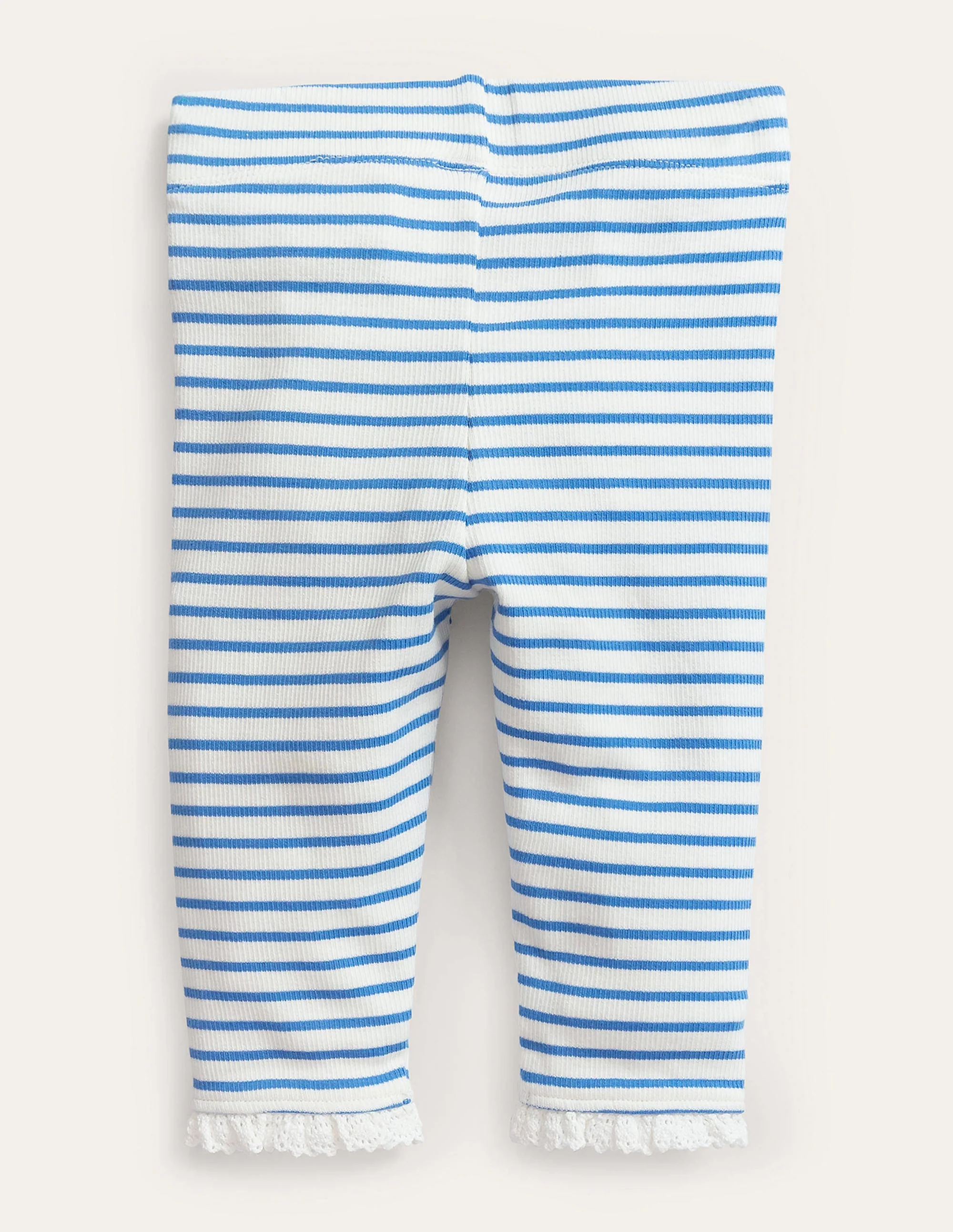 Gerippte Leggings mit Spitze-Naturweiß/Penzance-Blau - Image 2
