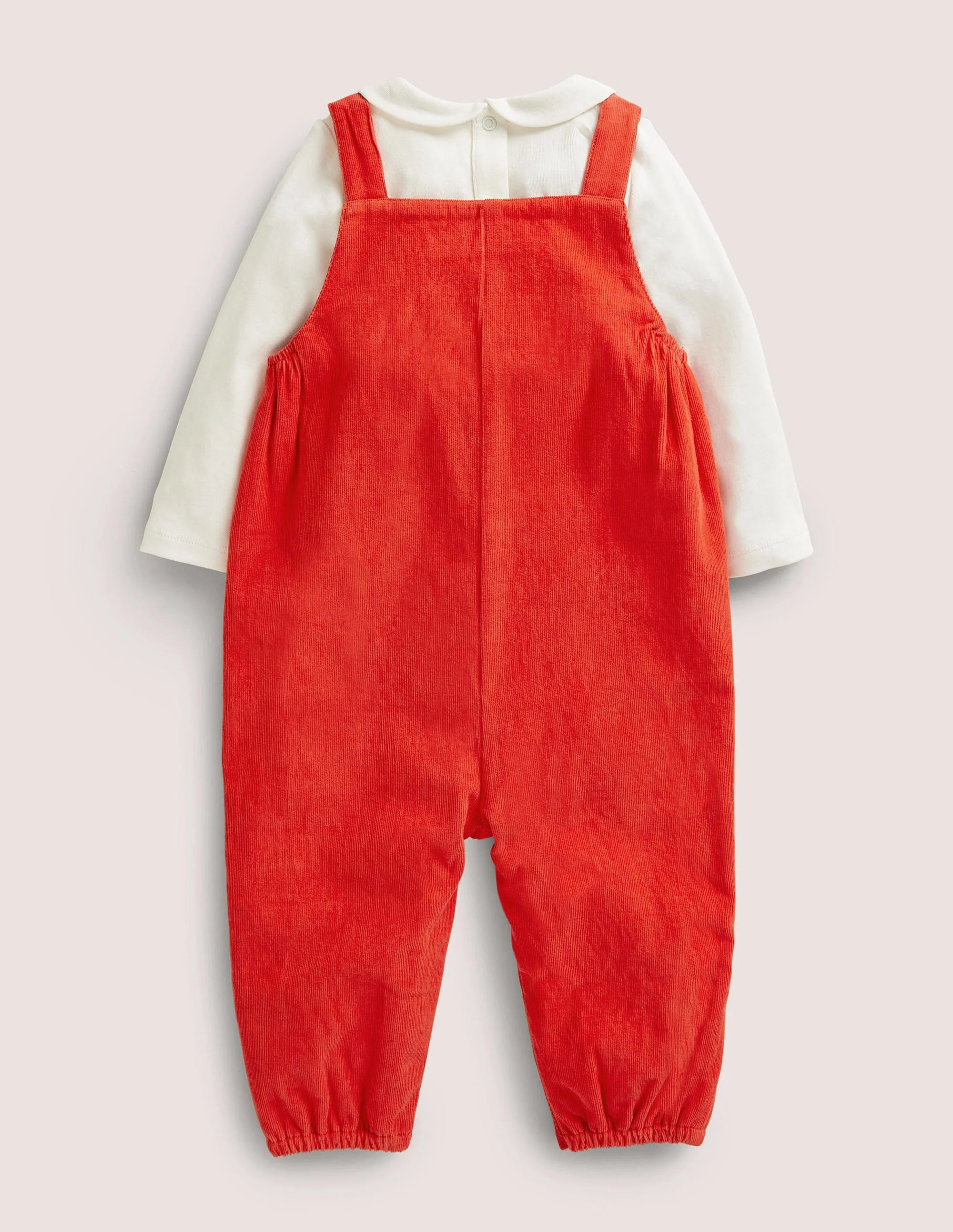 Gesmoktes Latzhosen-Set-Rockabilly-Rot - Image 2