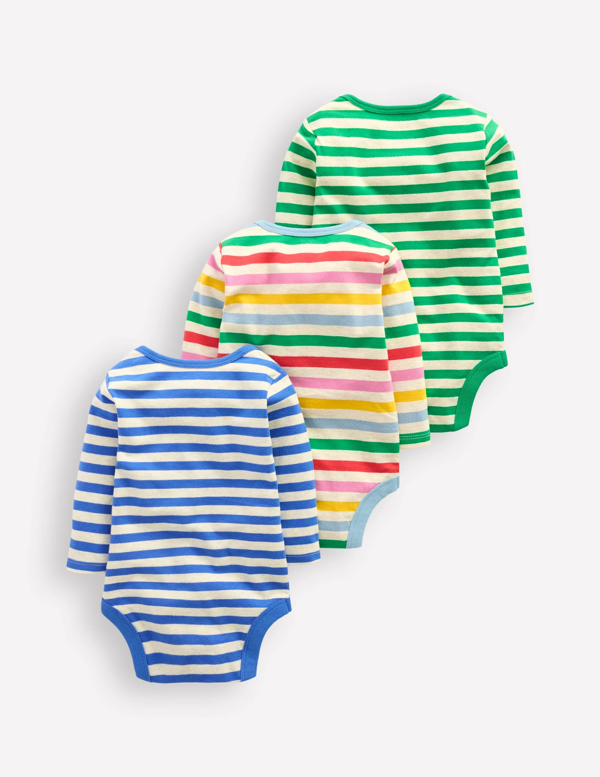 Gestreifte Bodys im 3er-Pack-Hellbeige/Bunt, Gestreift - Image 2