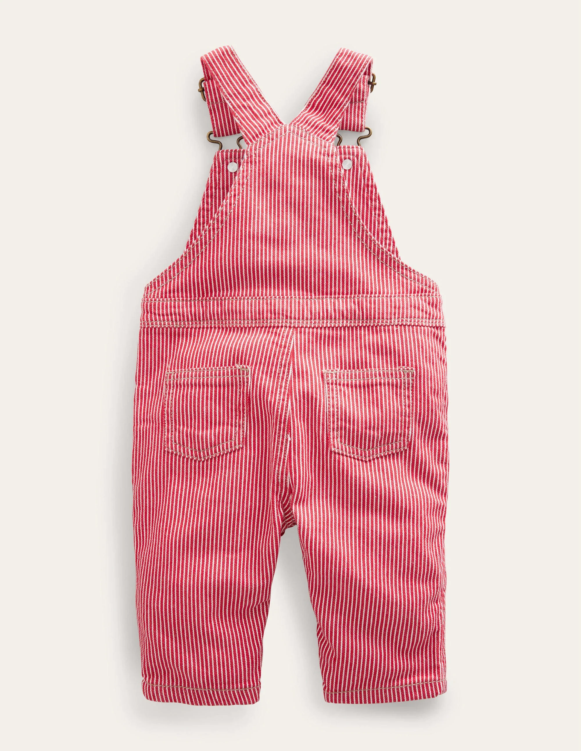 Gestreifte Latzhose-Rockabilly-Rot, Feine Streifen - Image 2