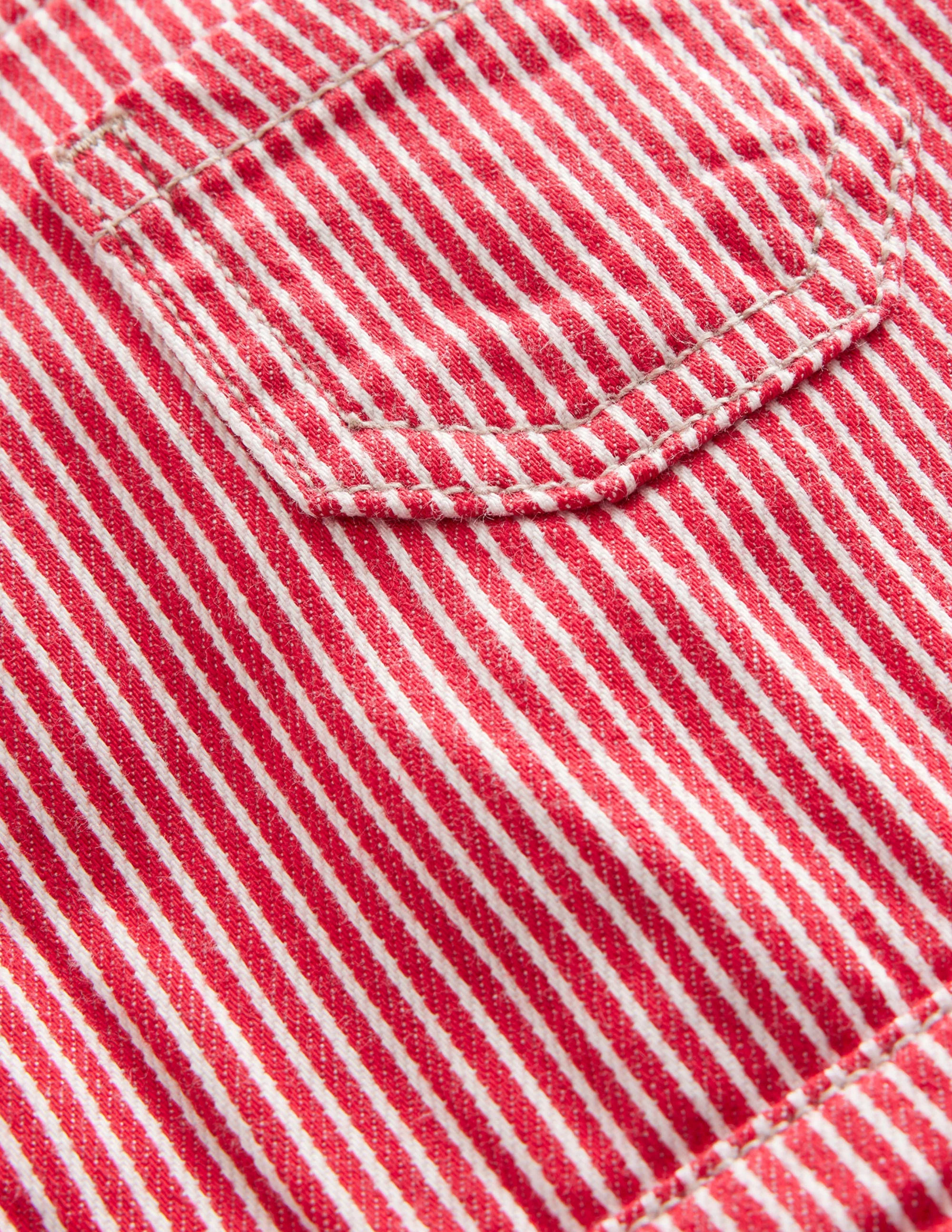 Gestreifte Latzhose-Rockabilly-Rot, Feine Streifen - Image 3