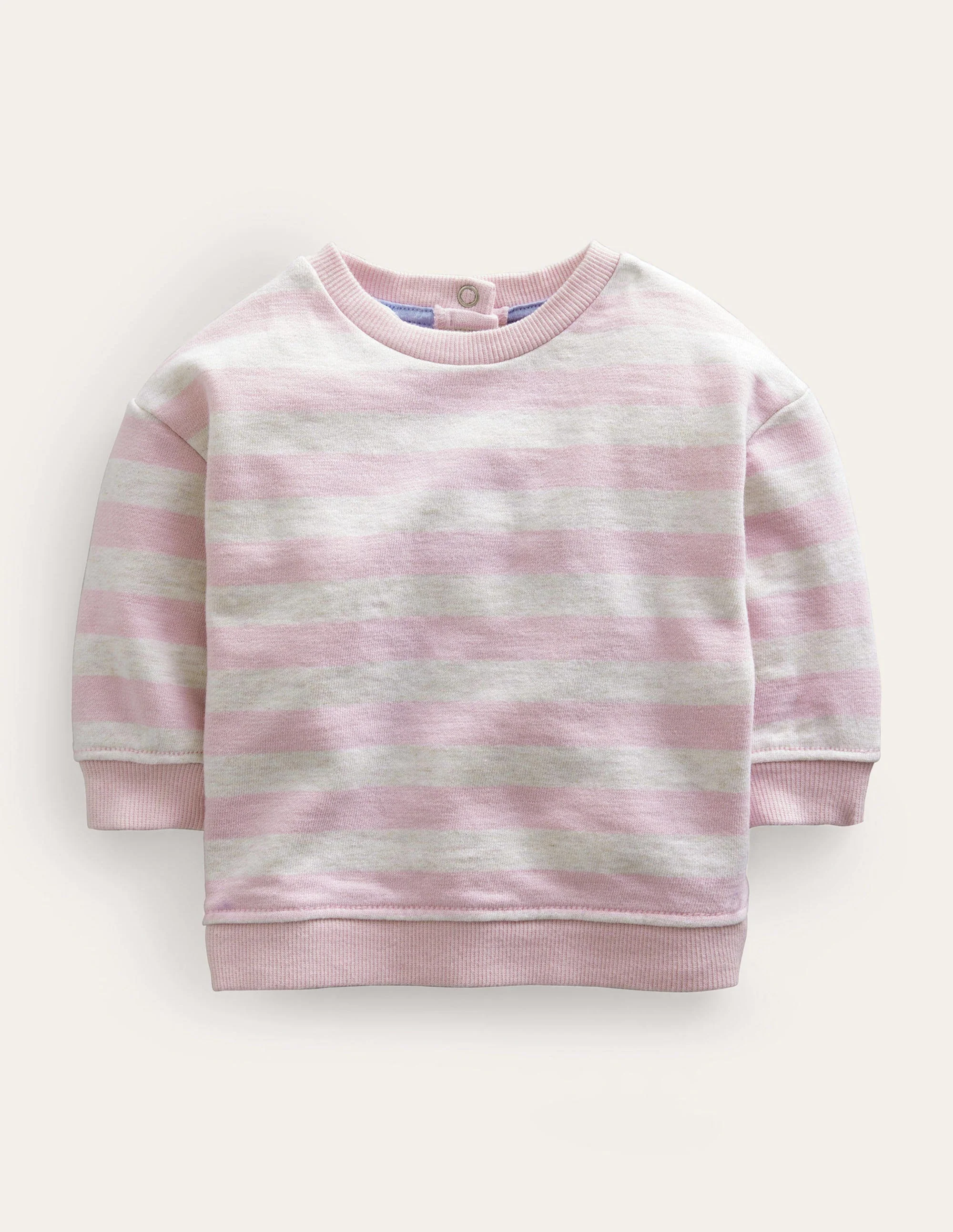Gestreiftes Sweatshirt-Hellbeige/Rosa