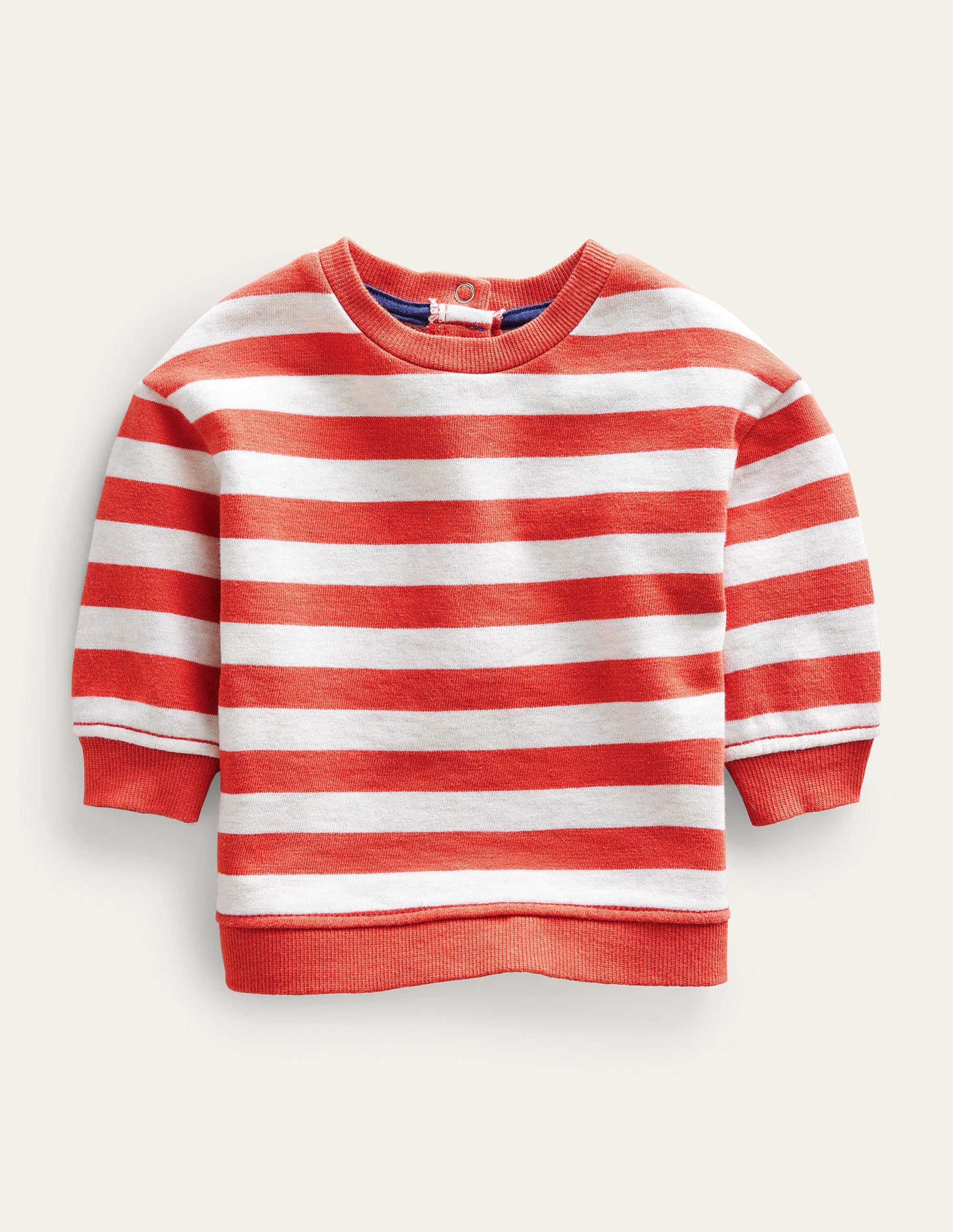 Gestreiftes Sweatshirt-Hellbeige/Rot