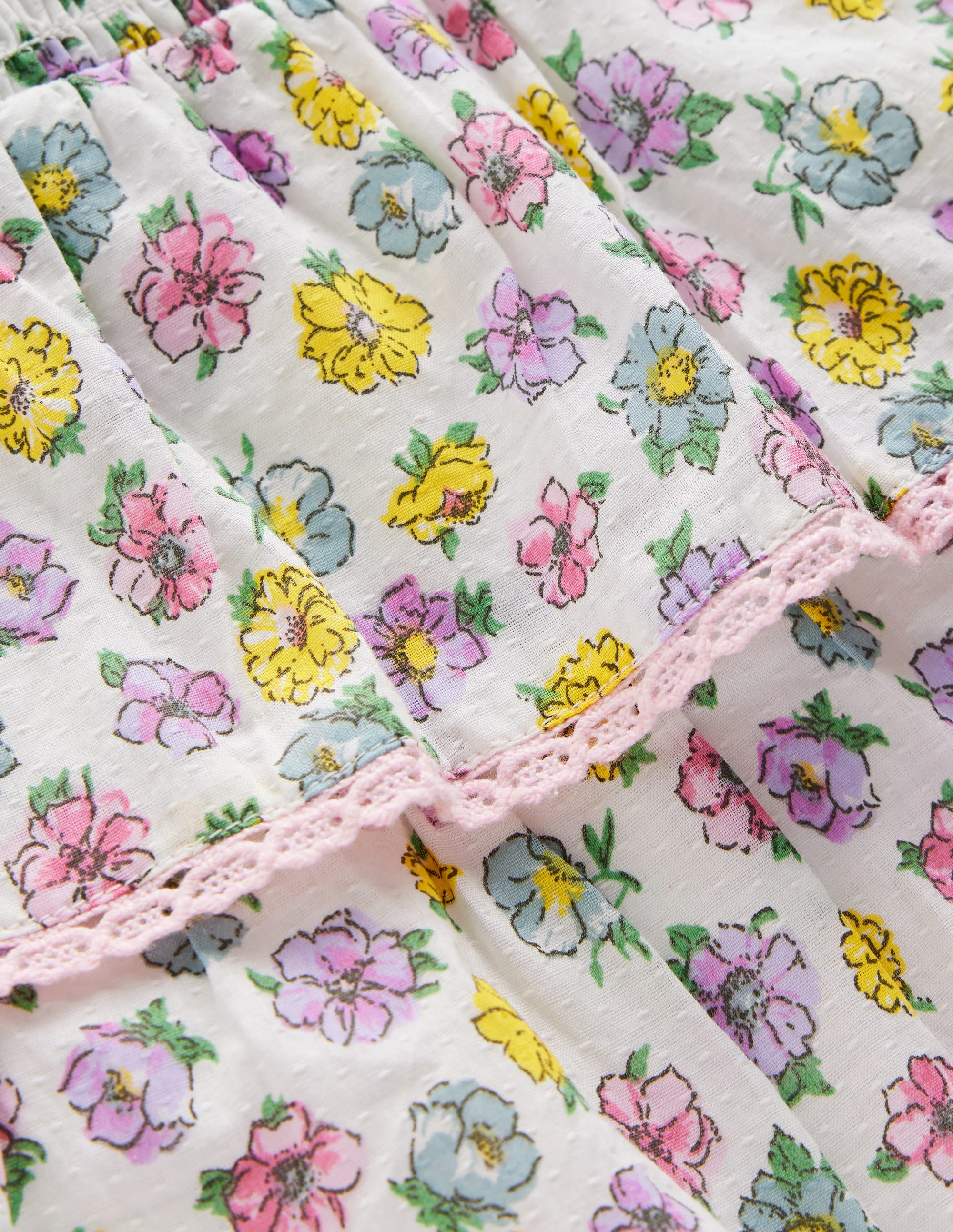 Gestuftes, gewebtes Kleid-Sanftes Naturweiß Rosen - Image 3