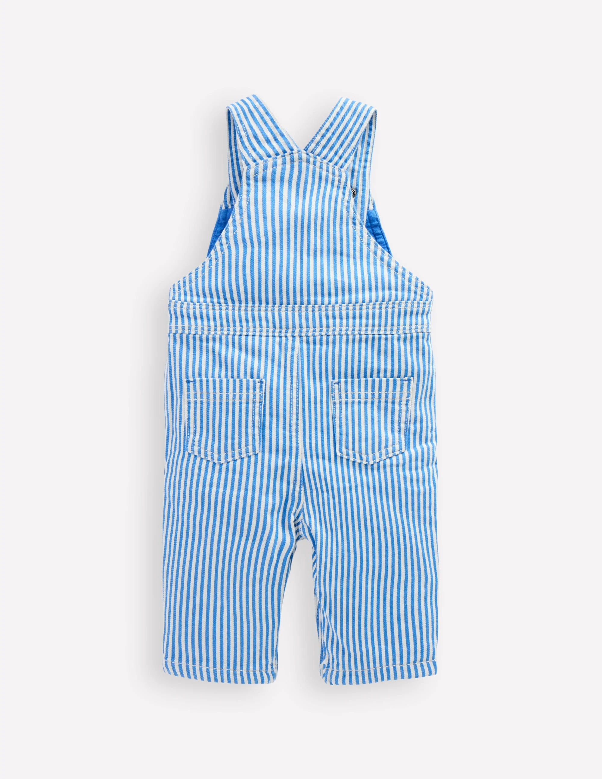 Gewebte Latzhose-Blau Drell Streifen - Image 2