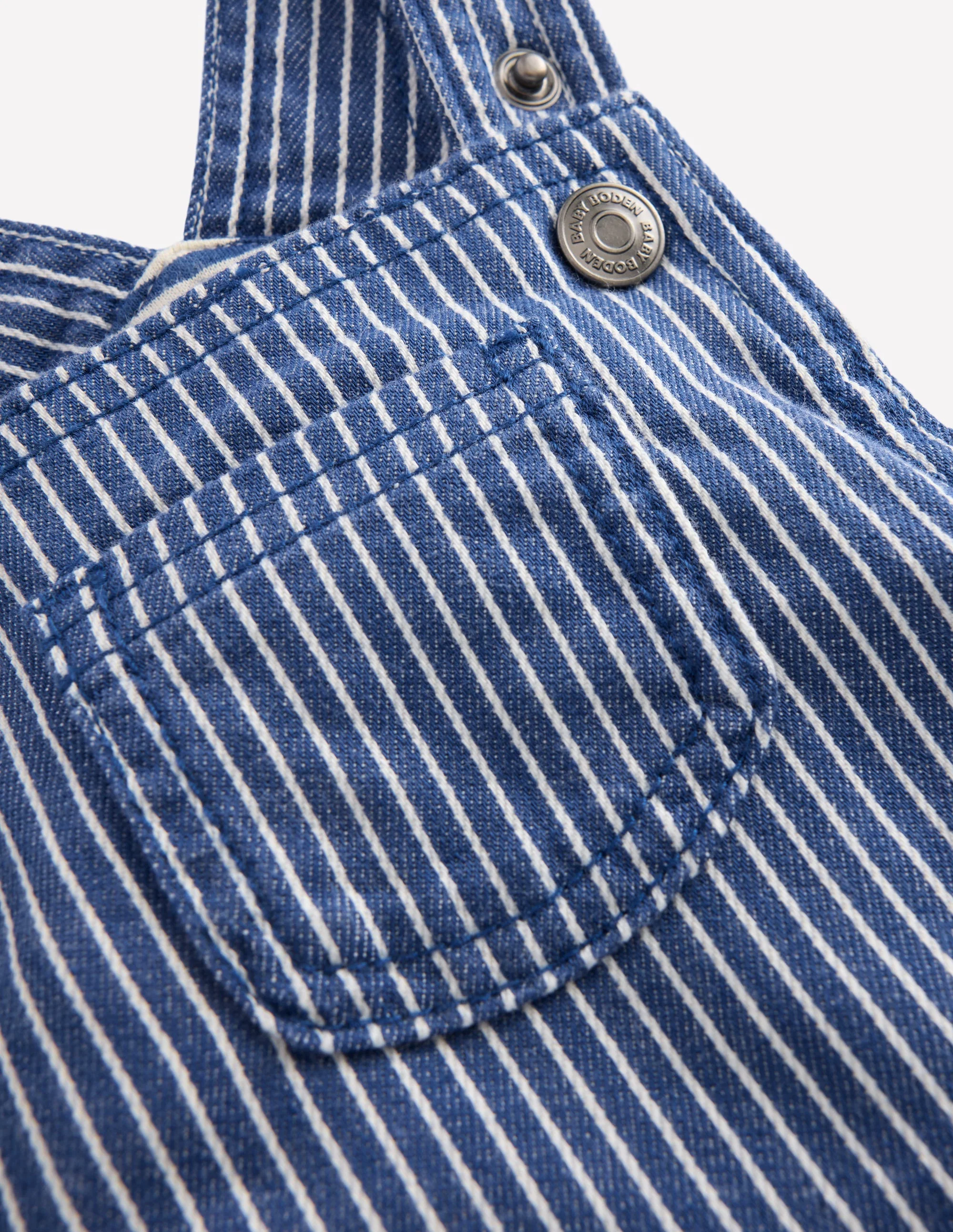 Gewebte Latzhose-Navy Drillichstreifen - Image 4