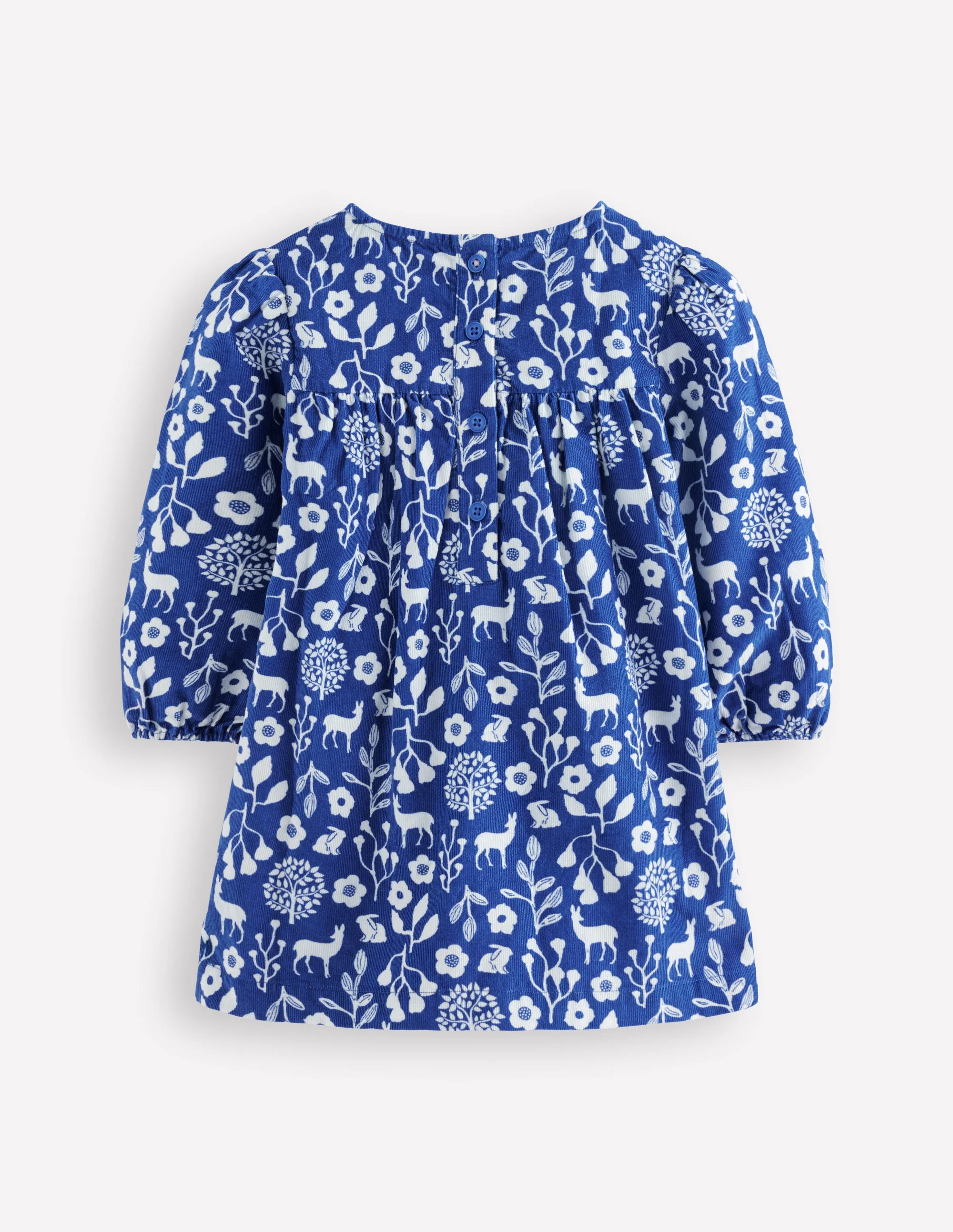 Gewebtes Kleid mit Passe-Blau Waldspaziergang - Image 2