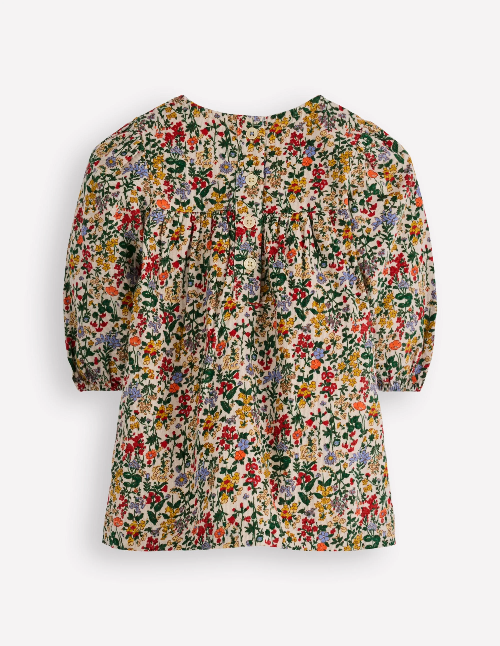 Gewebtes Kleid mit Passe-Kleine Blüten Wiese - Image 2