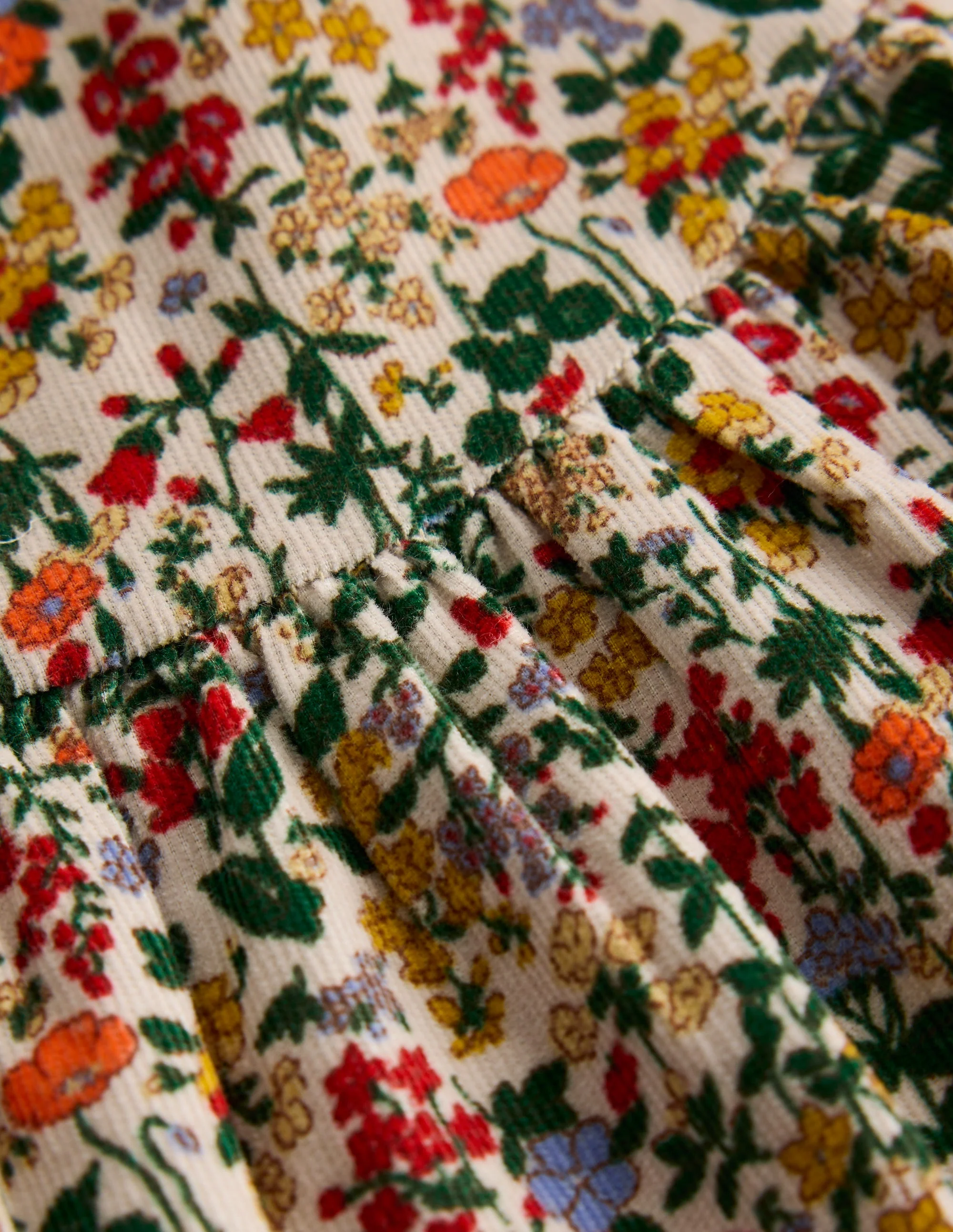 Gewebtes Kleid mit Passe-Kleine Blüten Wiese - Image 3