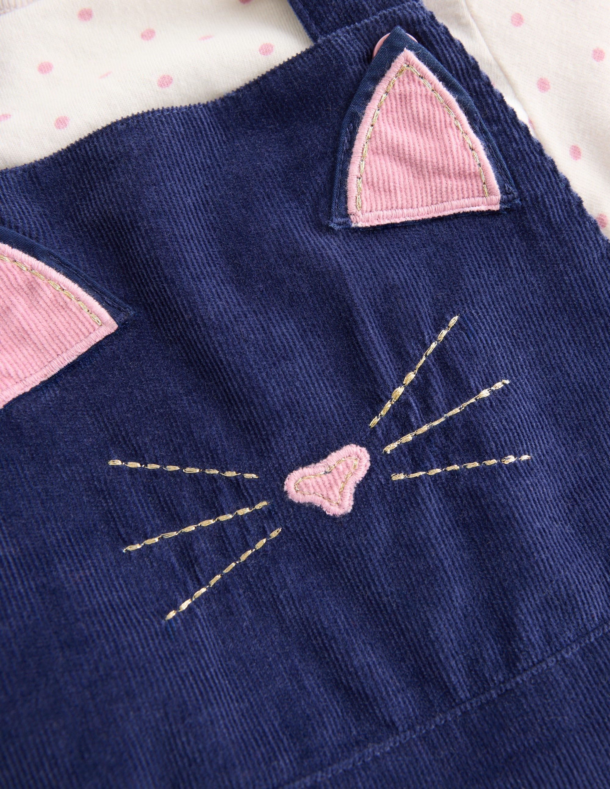 Gewebtes Latzhosen-Set-Navy, Katze - Image 3